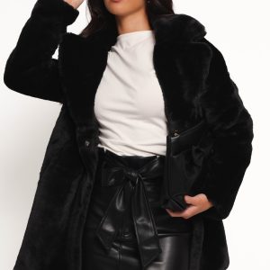 Meeka Faux Fur Jacket - Black