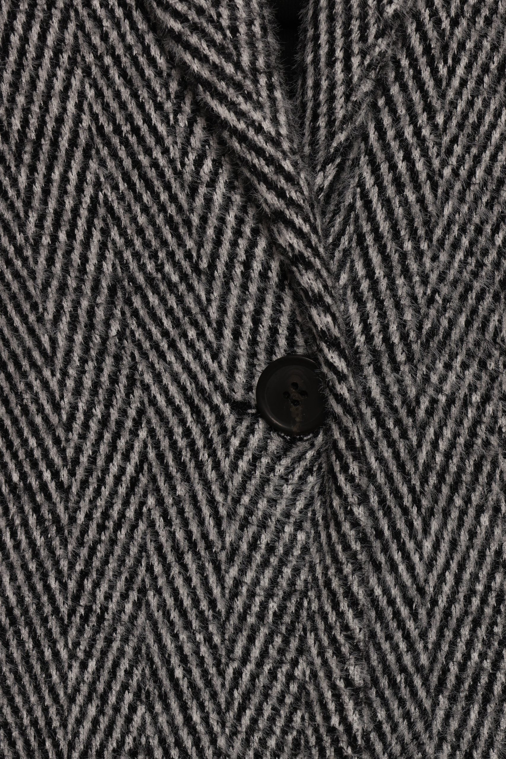 Nicoletta Single Button Herringbone Coat - Black - Image 10