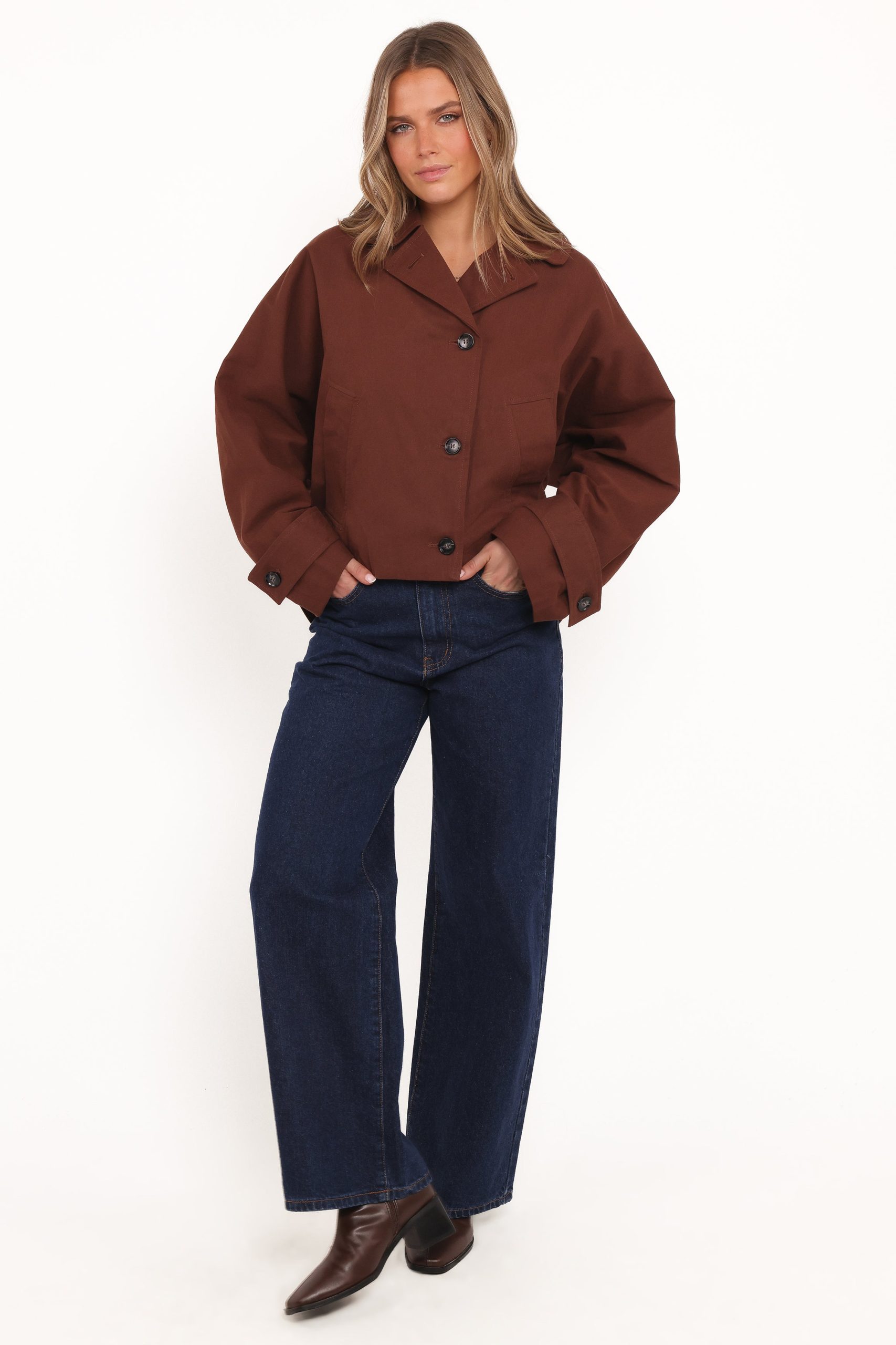 Notion Cropped Trench - Espresso - Image 5