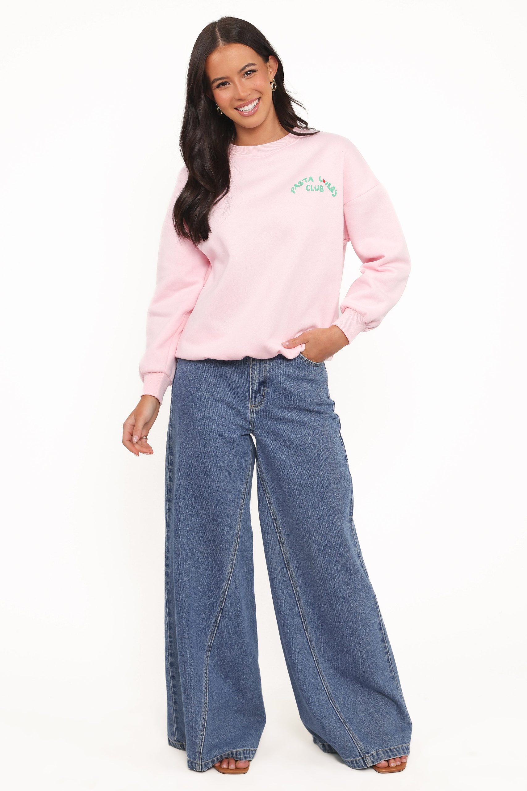 Pasta Lovers Club Graphic Sweater - Pink - Image 3