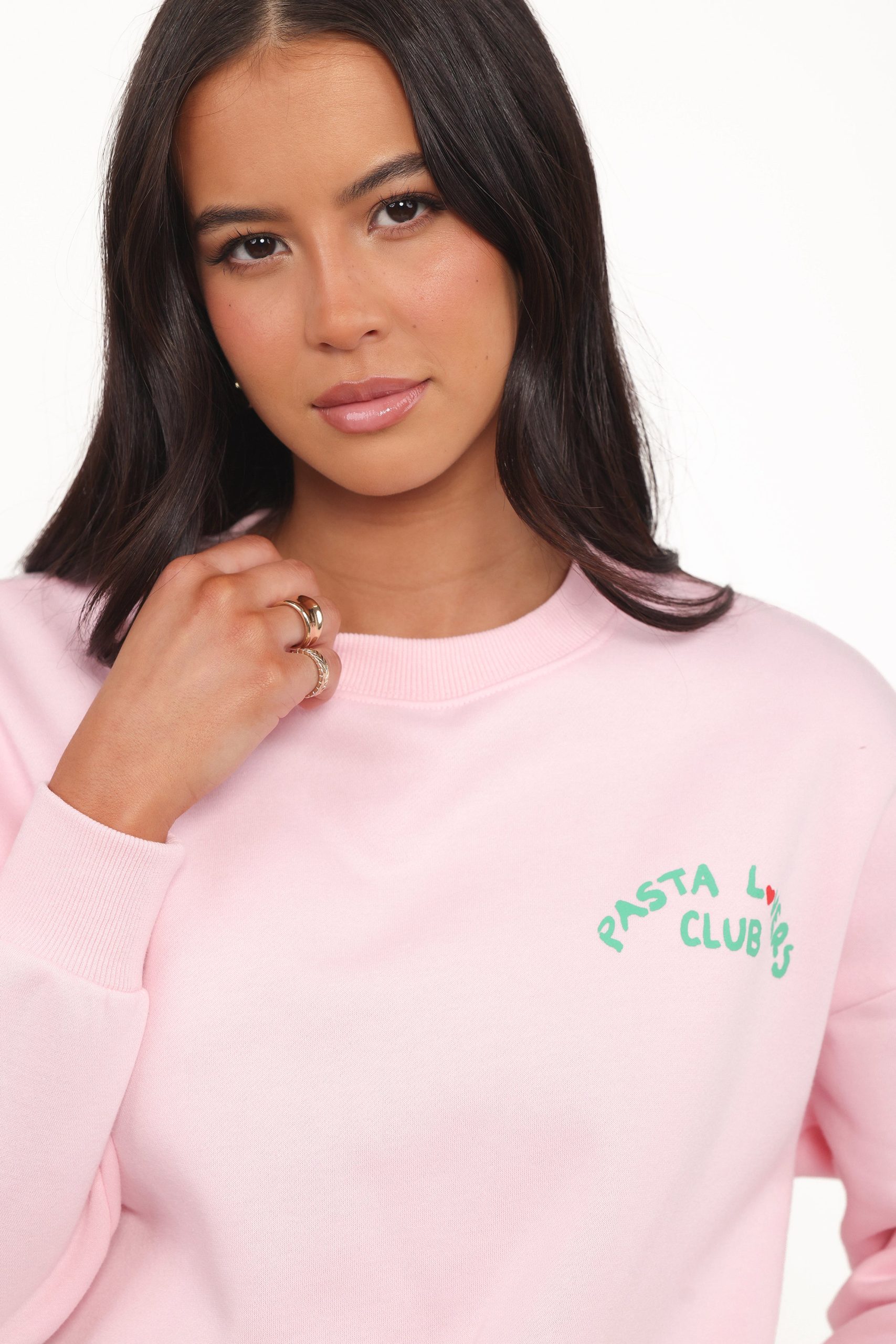 Pasta Lovers Club Graphic Sweater - Pink - Image 4