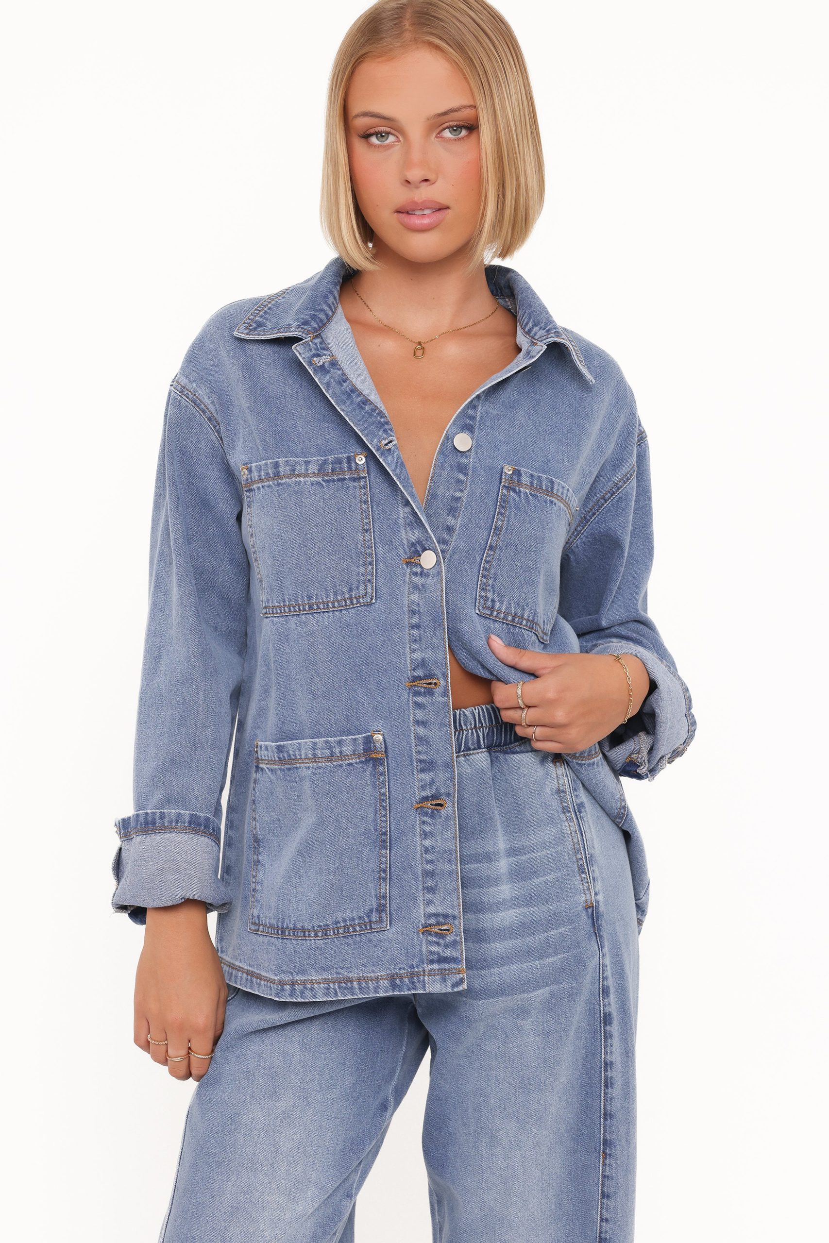 Remy Denim Utility Jacket - Medium Wash - Image 2