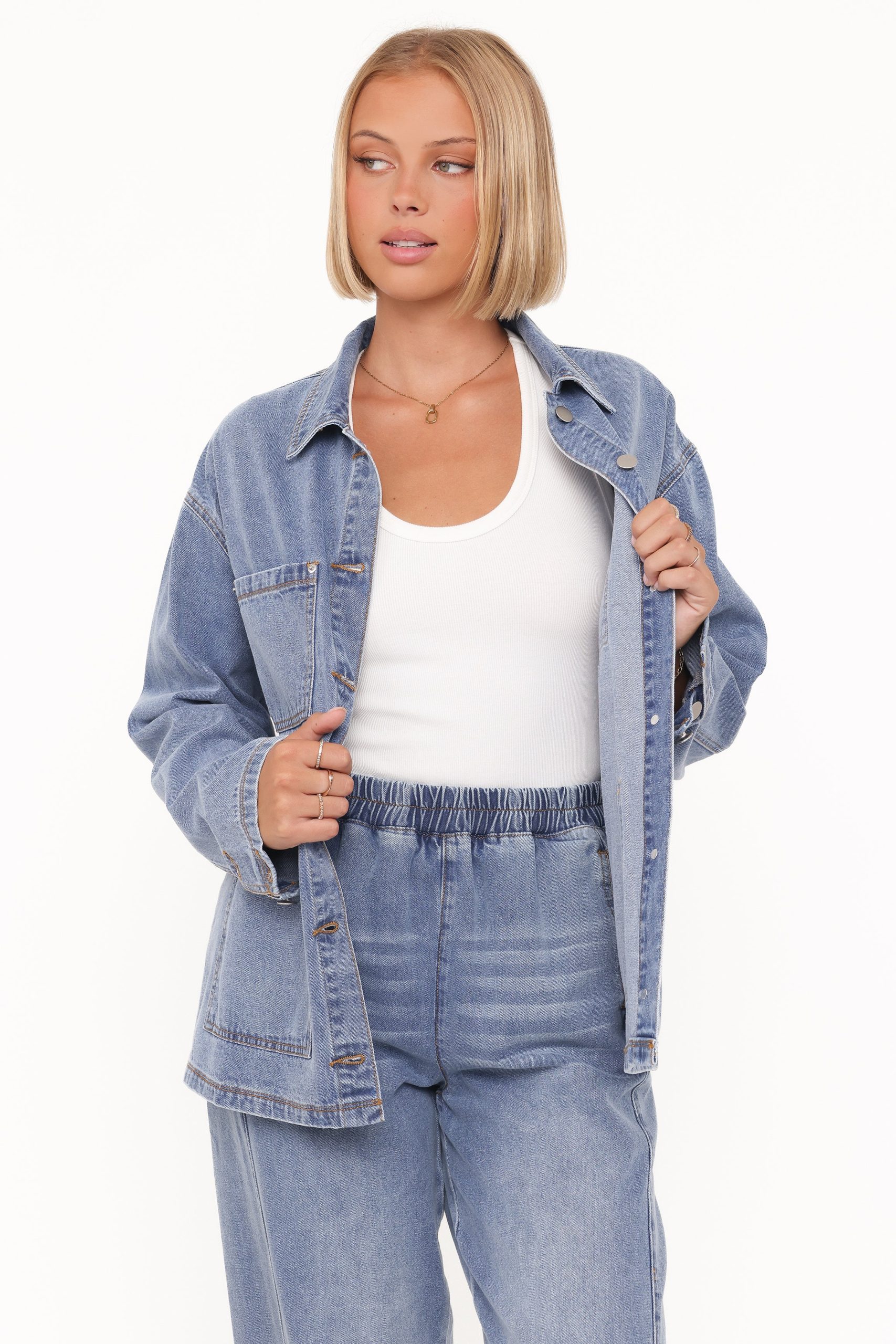 Remy Denim Utility Jacket - Medium Wash - Image 6