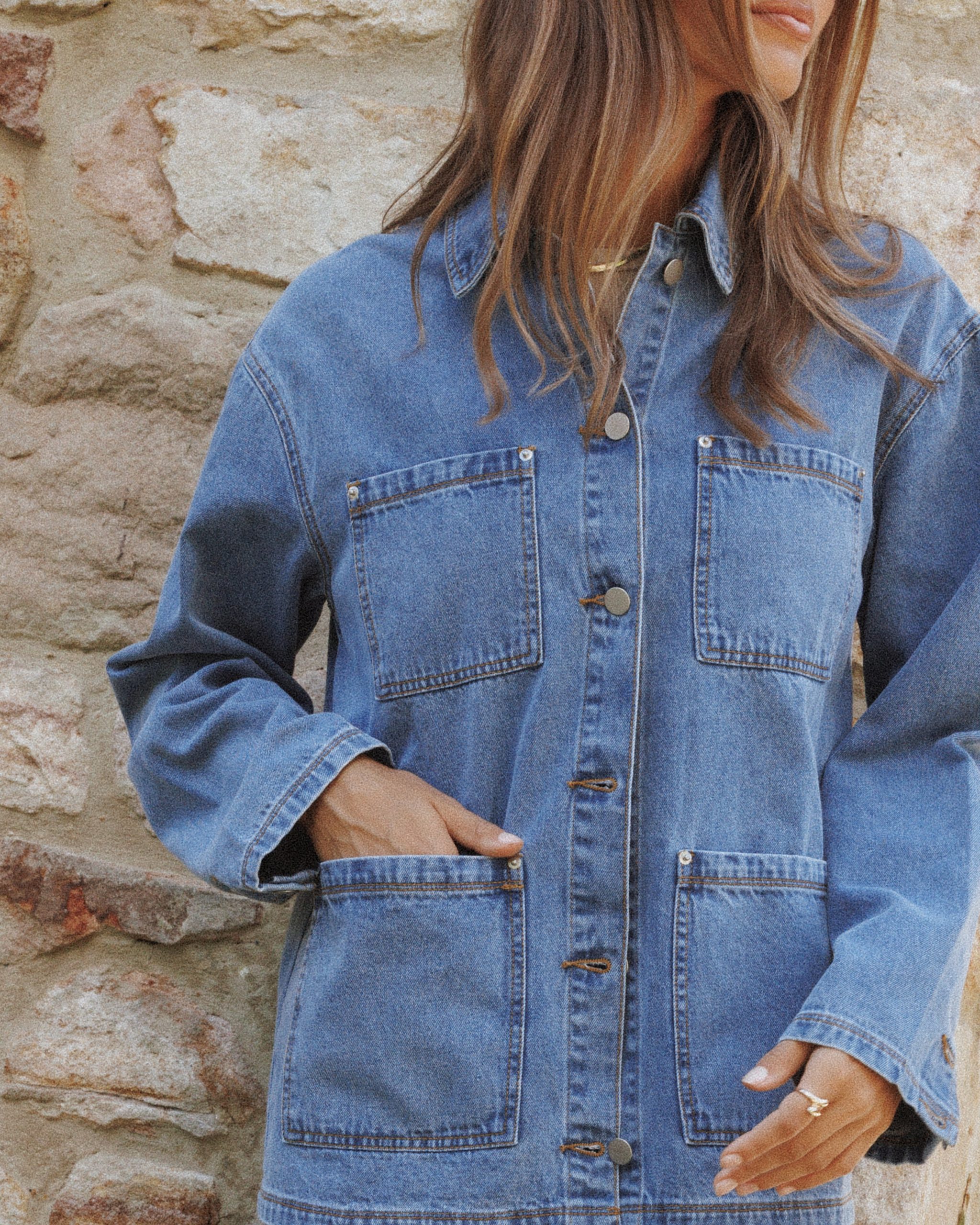 Remy Denim Utility Jacket - Medium Wash - Image 9