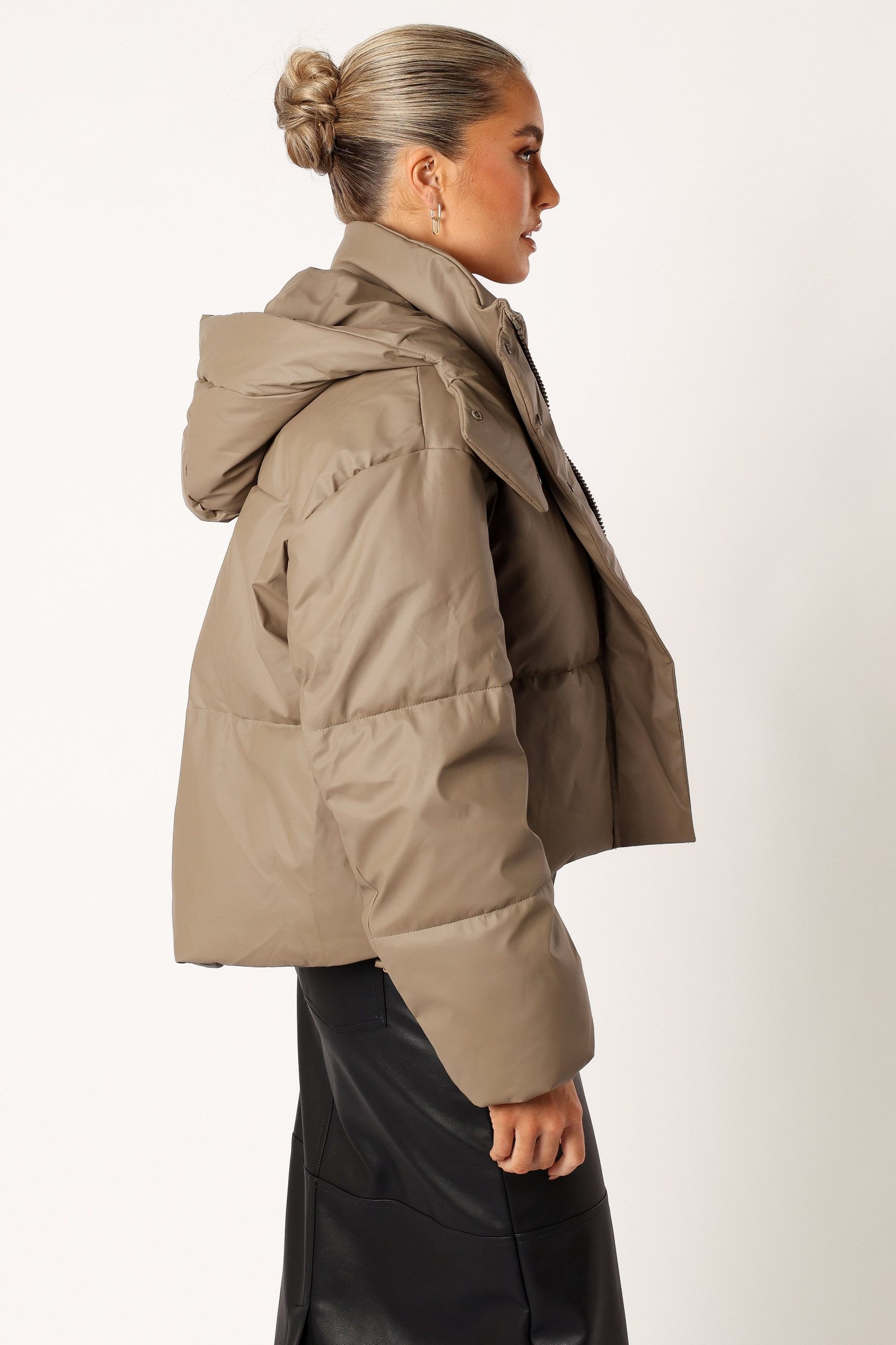 Tania Puffer Jacket - Mocha - Image 3