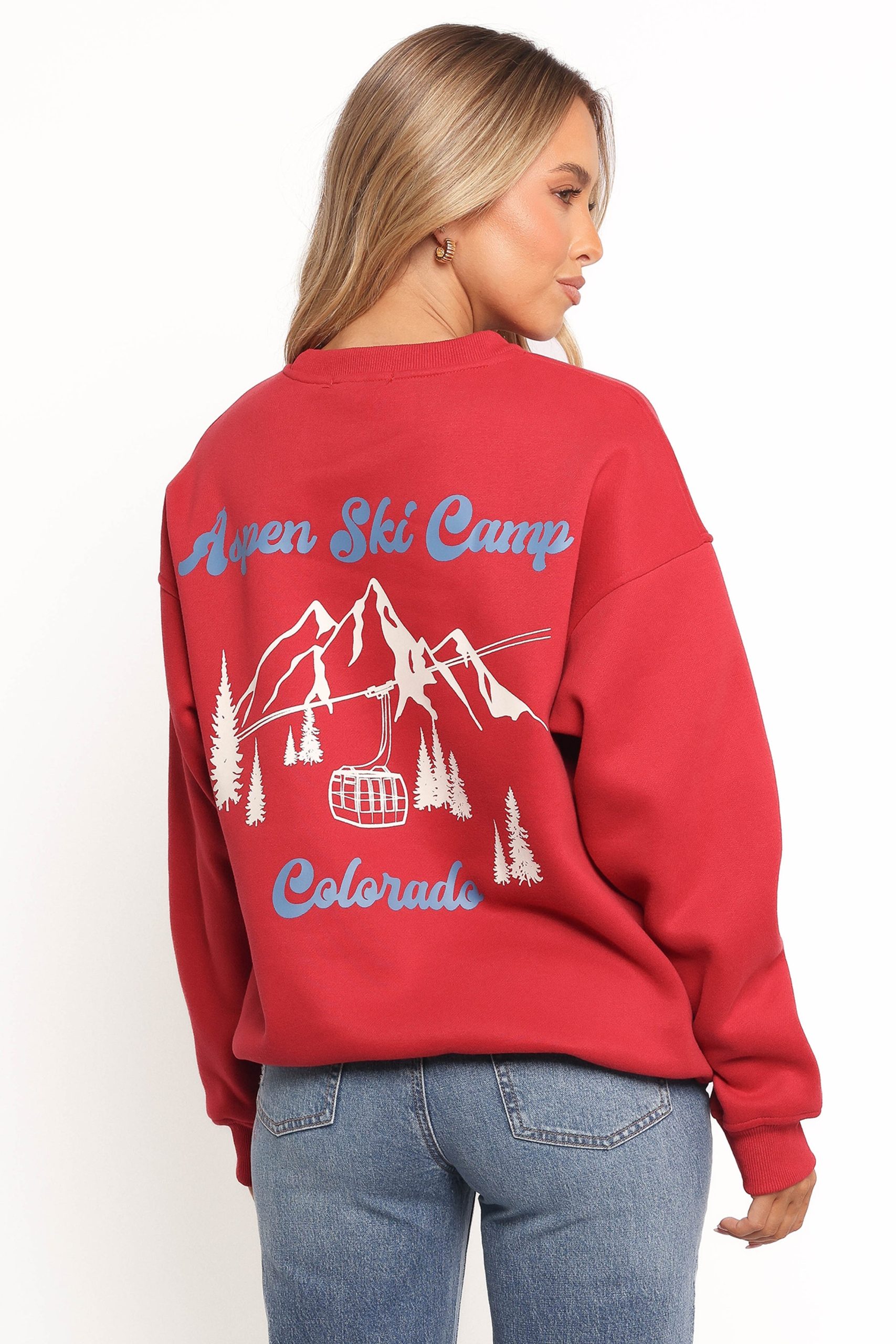 Torie Apres Ski Camp Sweatshirt - Cherry - Image 2
