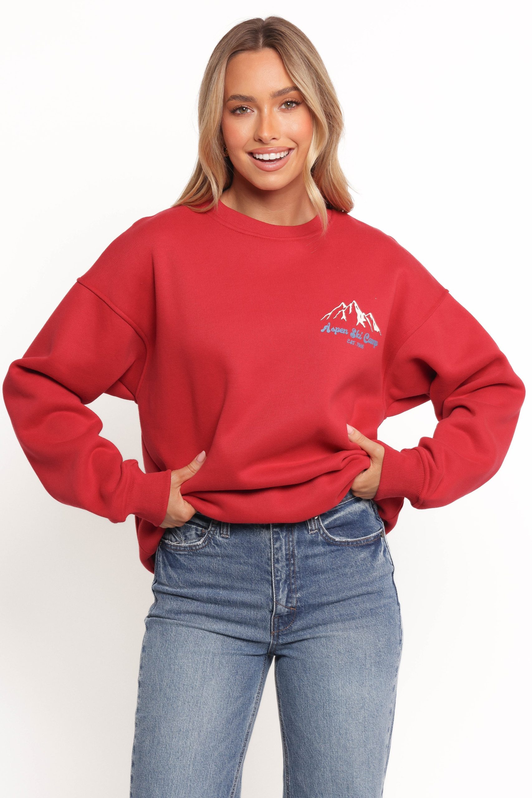 Torie Apres Ski Camp Sweatshirt - Cherry - Image 5