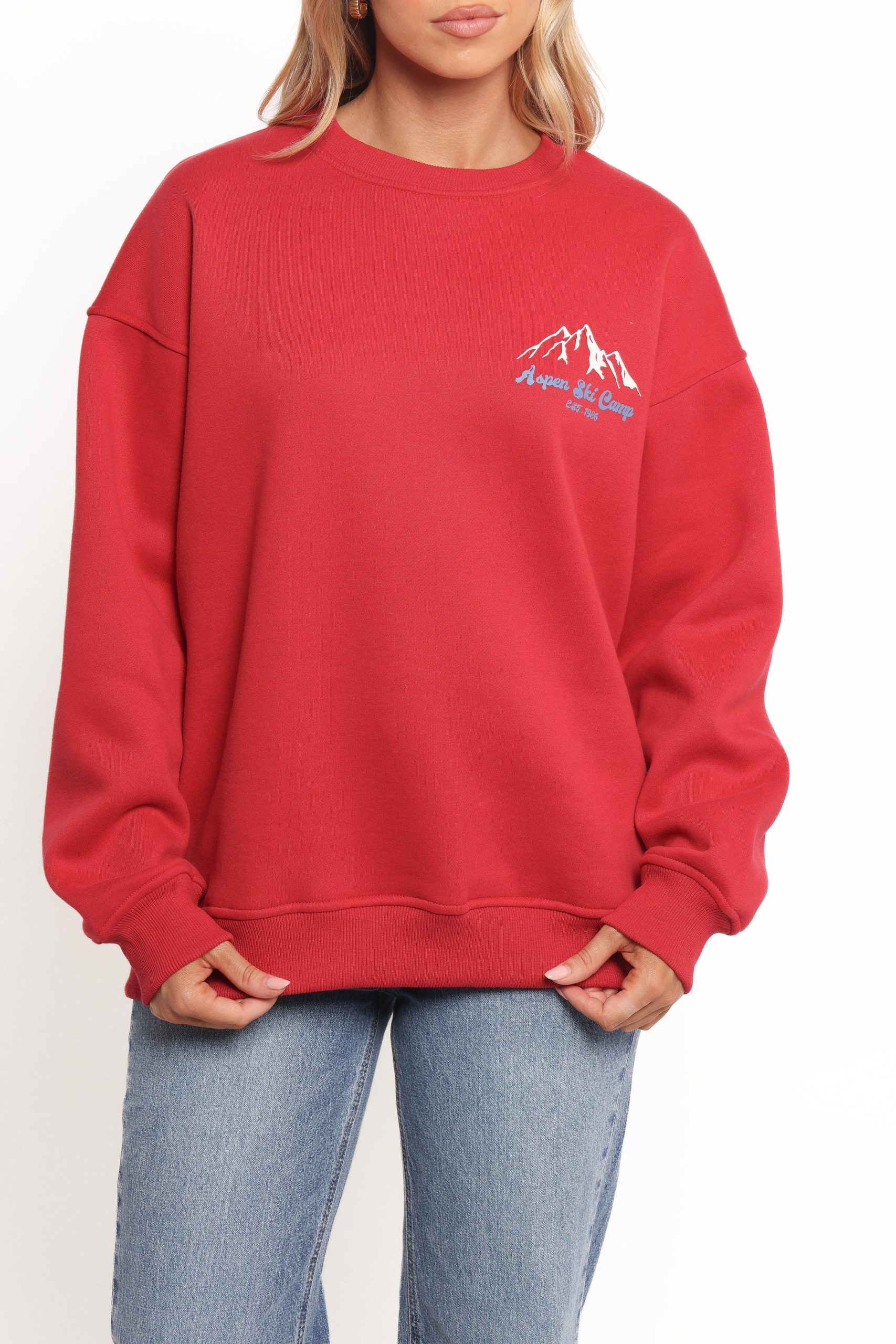 Torie Apres Ski Camp Sweatshirt - Cherry - Image 6