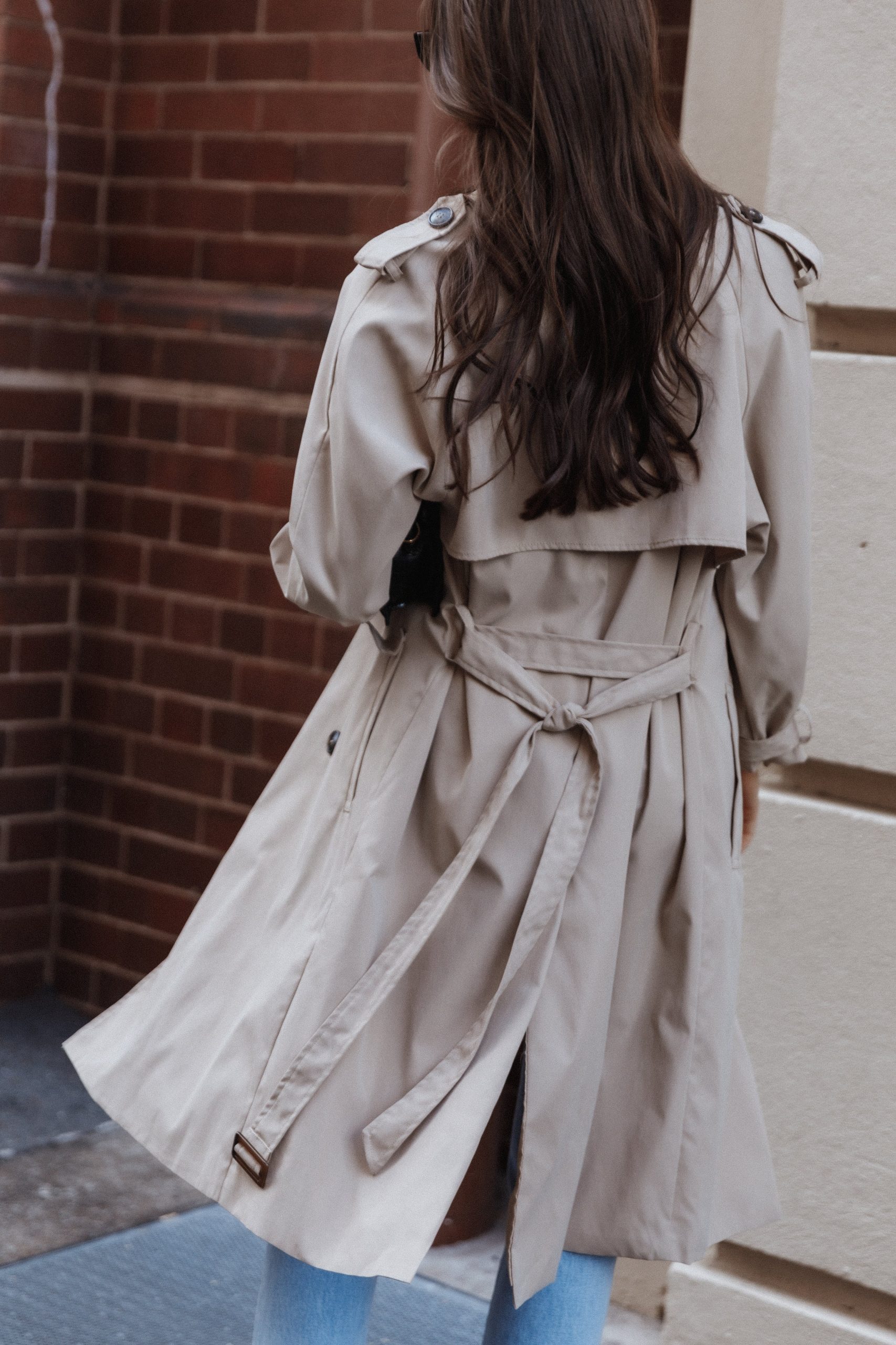 Trina Button Front Trench Coat - Beige - Image 2