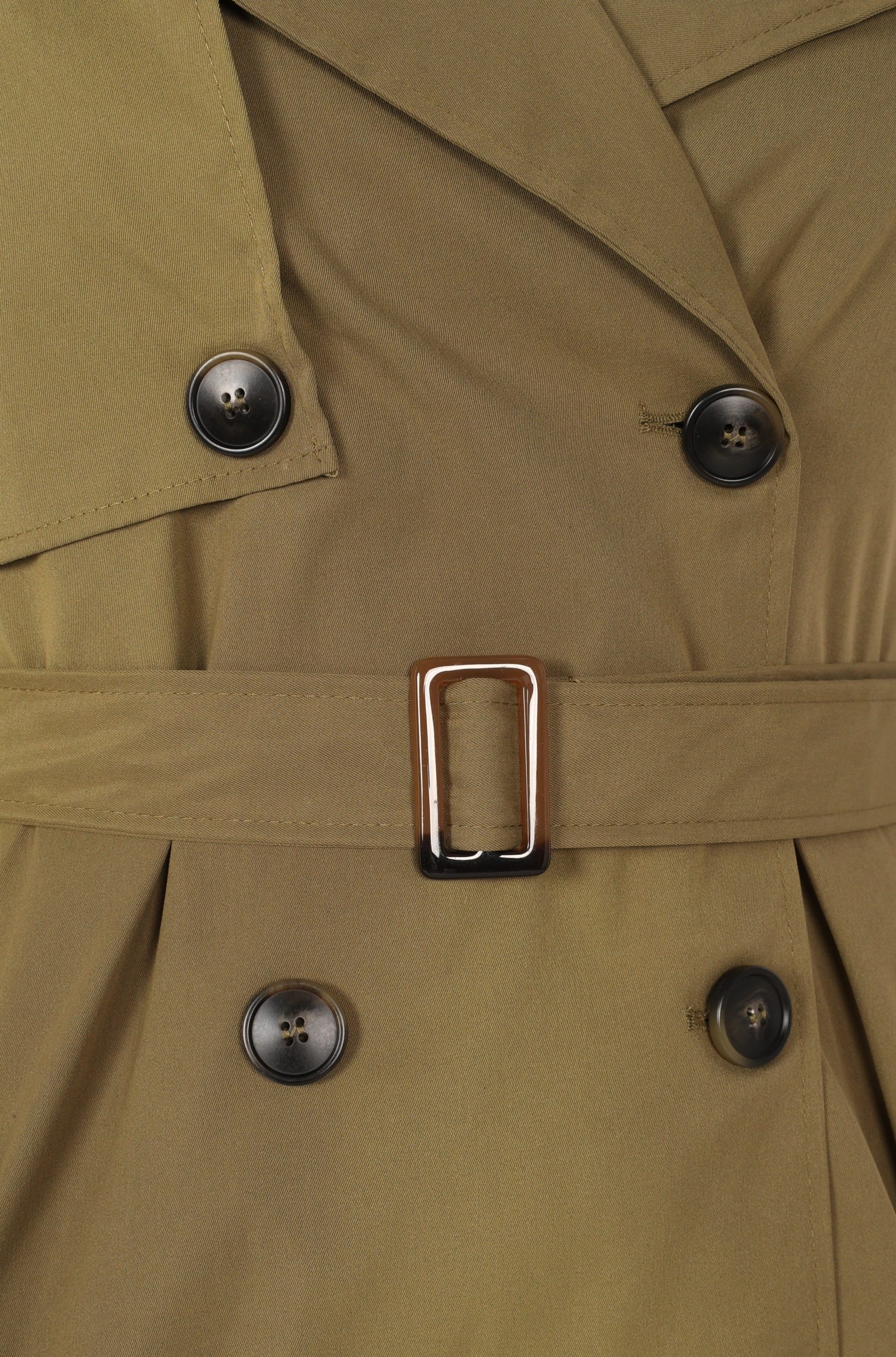 Trina Button Front Trench Coat - Olive - Image 15