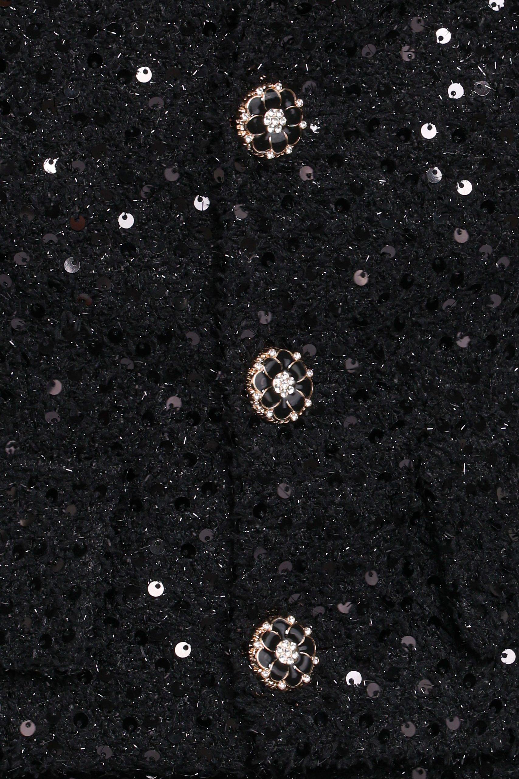Valentina Cropped Blazer - Black Sequin - Image 6
