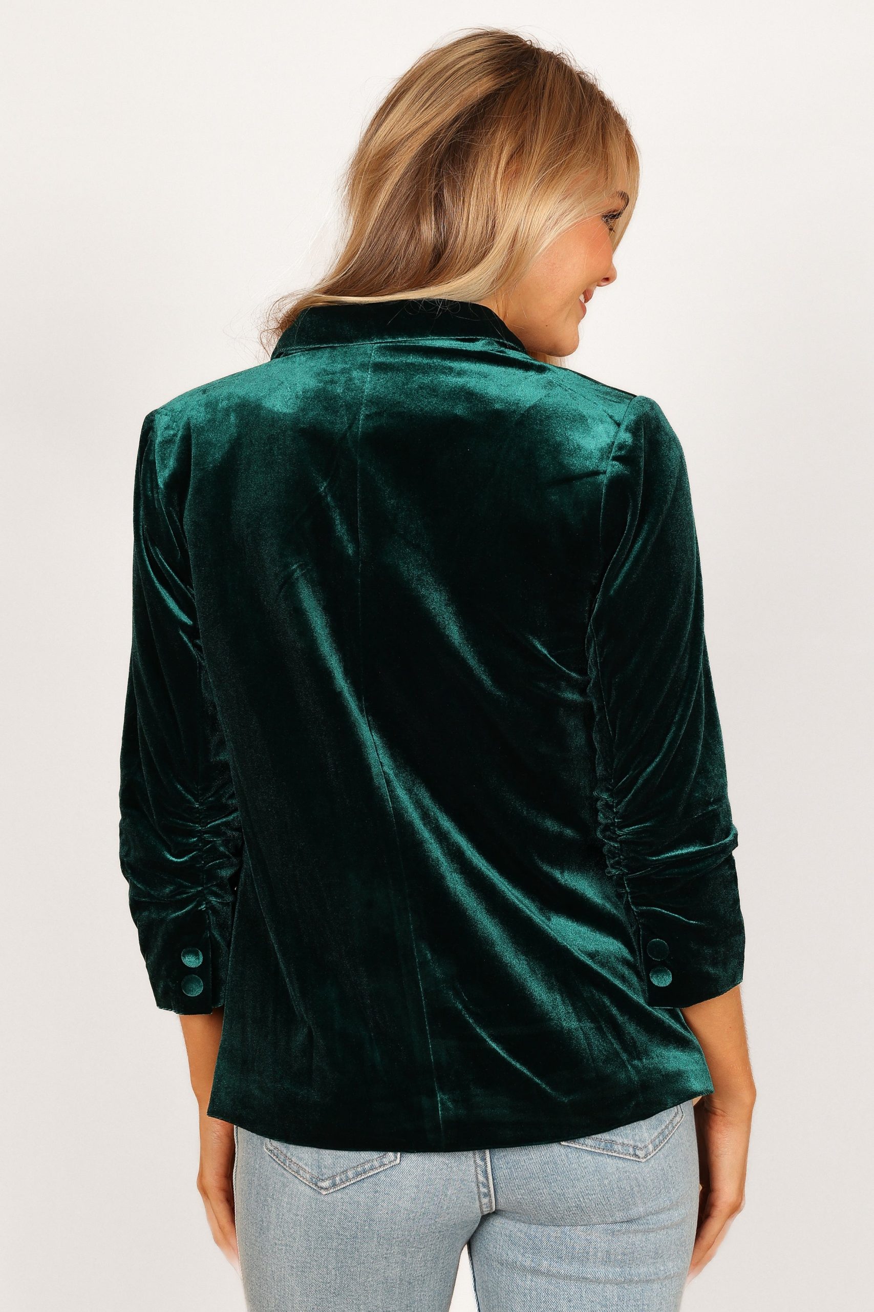 Vera Velvet Blazer - Green - Image 5