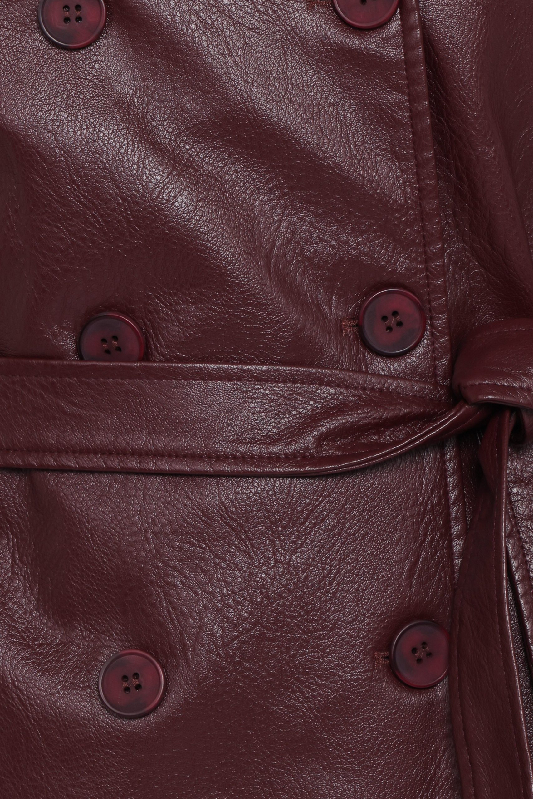 Vita Faux Leather Jacket - Burgundy - Image 6
