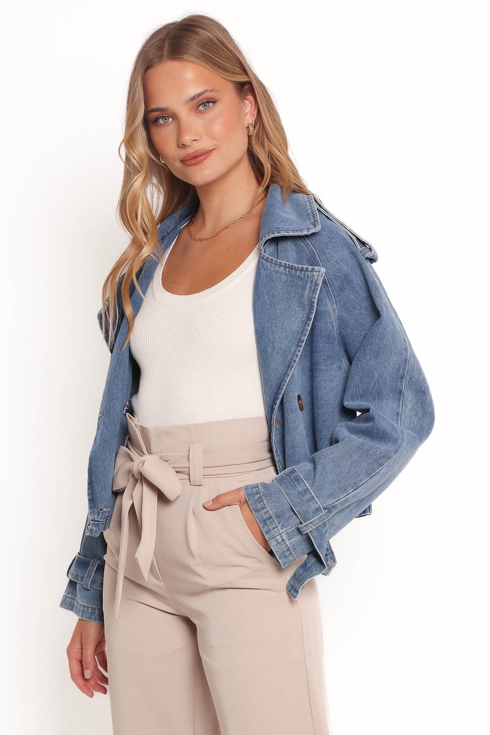 Westwood Waist Tie Denim Jacket - Denim - Image 5