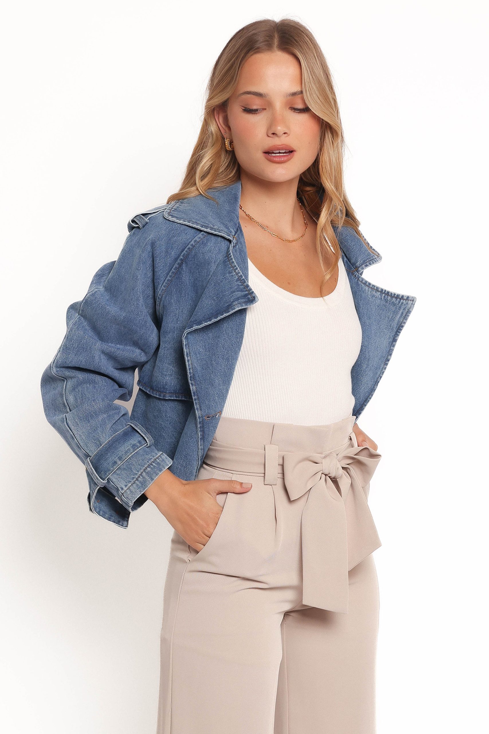 Westwood Waist Tie Denim Jacket - Denim - Image 7