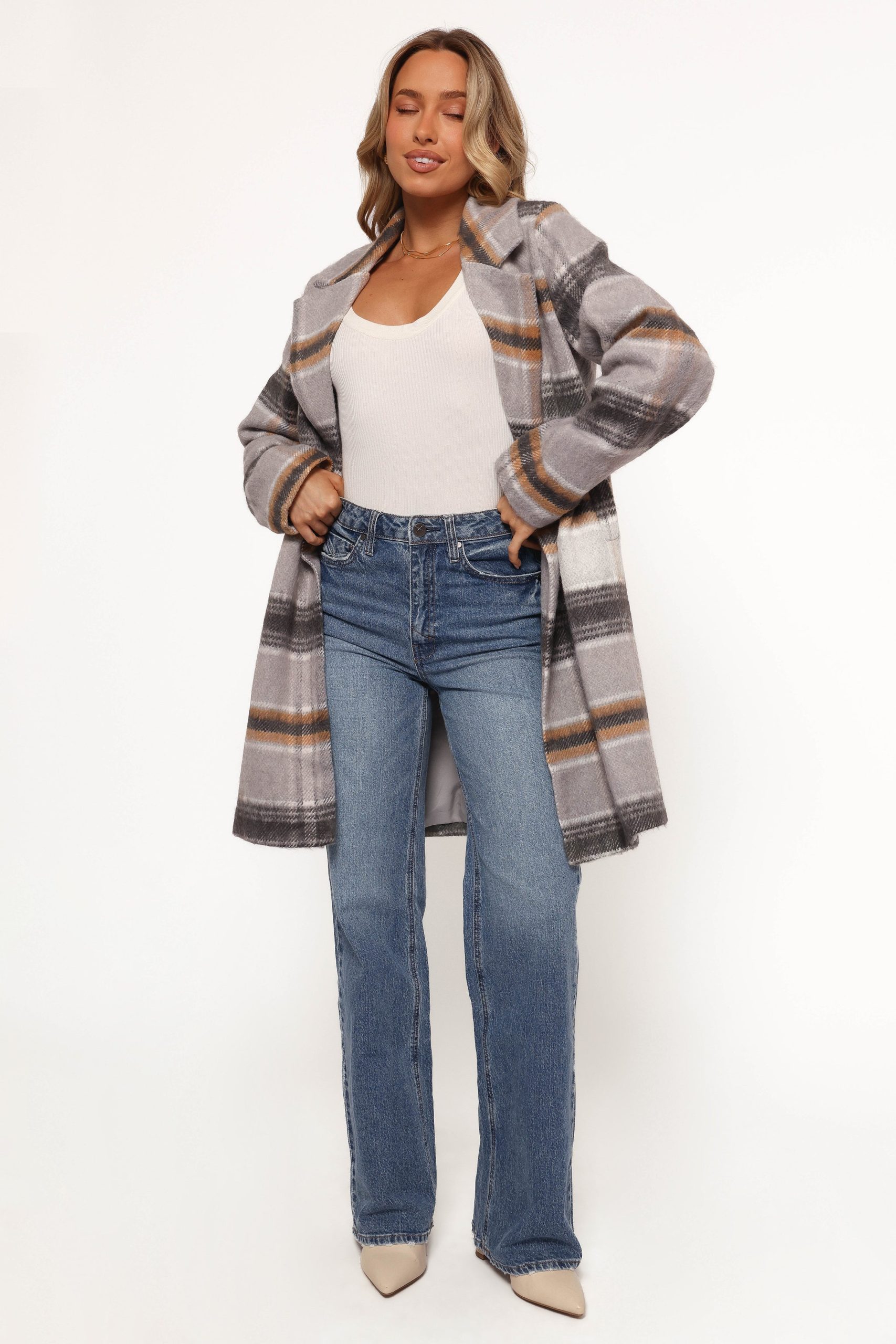Zella Long Coat - Grey Multi - Image 3