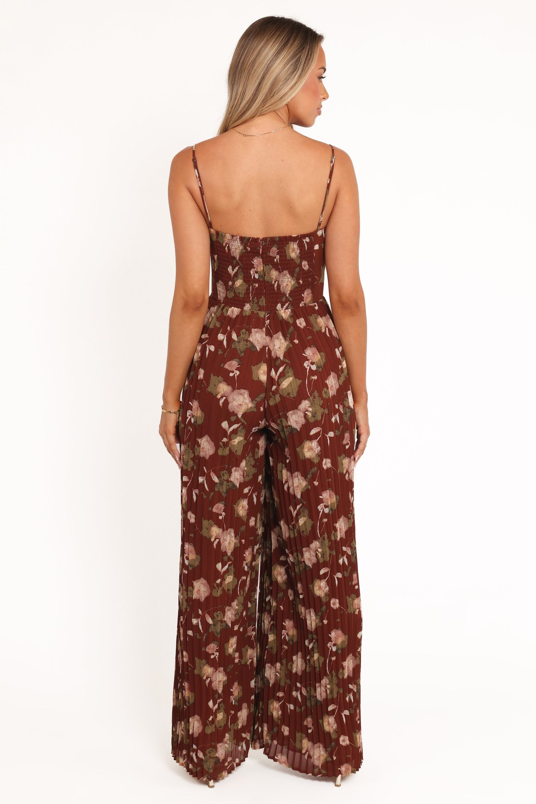 Alice Wide Leg Jumpsuit - Brown Floral - Image 4