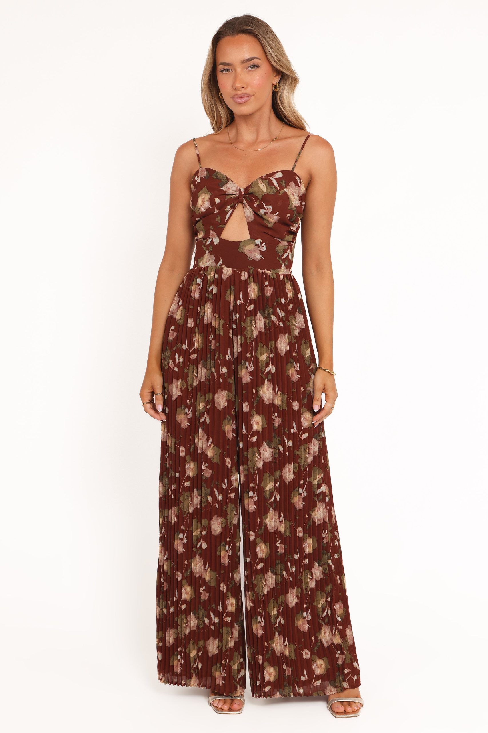 Alice Wide Leg Jumpsuit - Brown Floral - Image 5