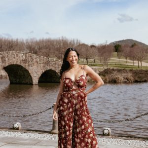 Alice Wide Leg Jumpsuit - Brown Floral