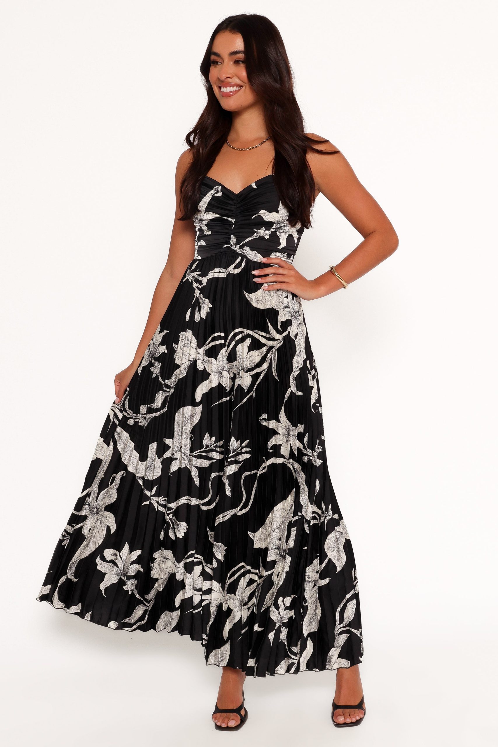 Angelique Pleated Jumpsuit - Black Floral - Image 3