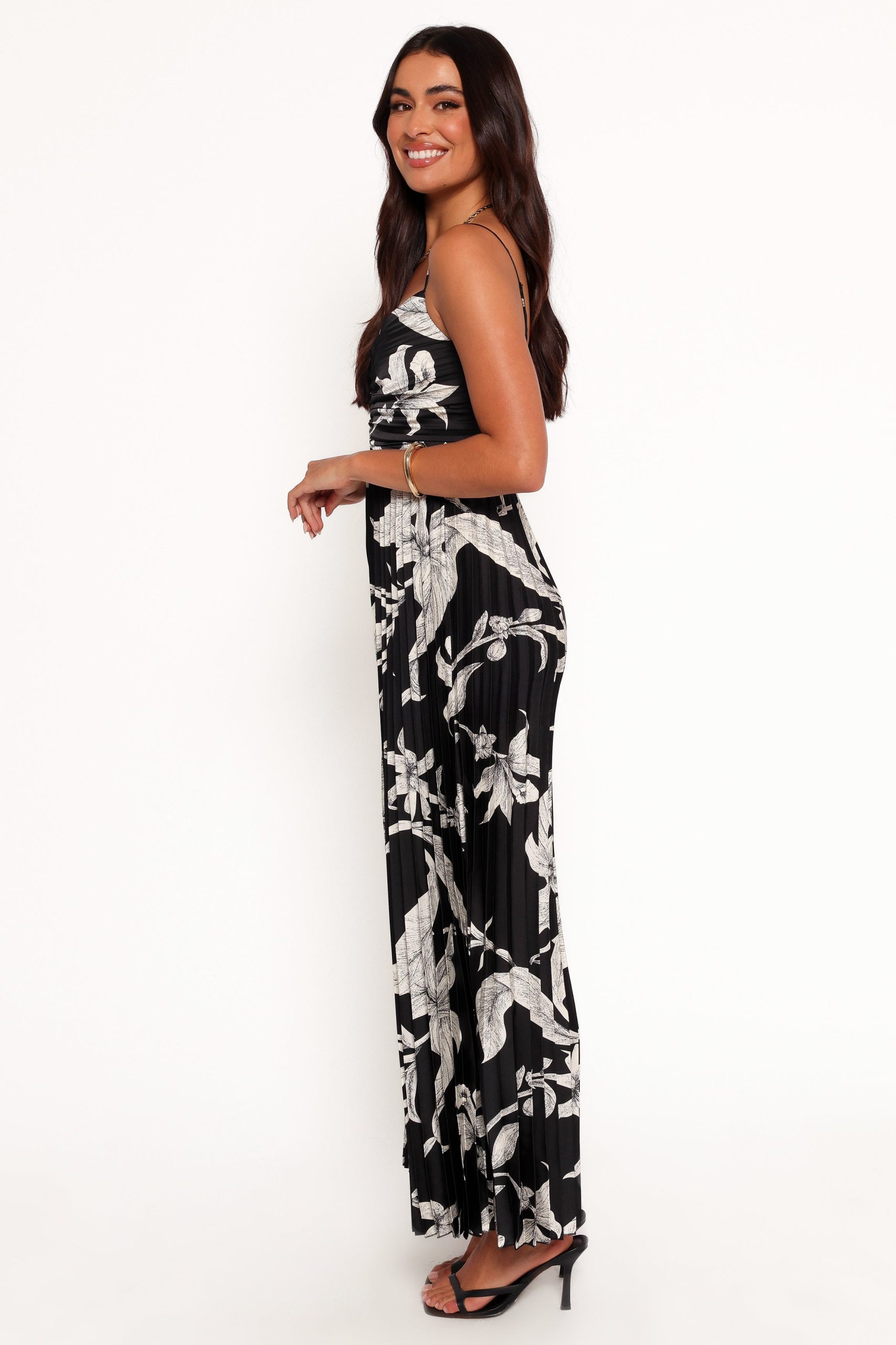 Angelique Pleated Jumpsuit - Black Floral - Image 5