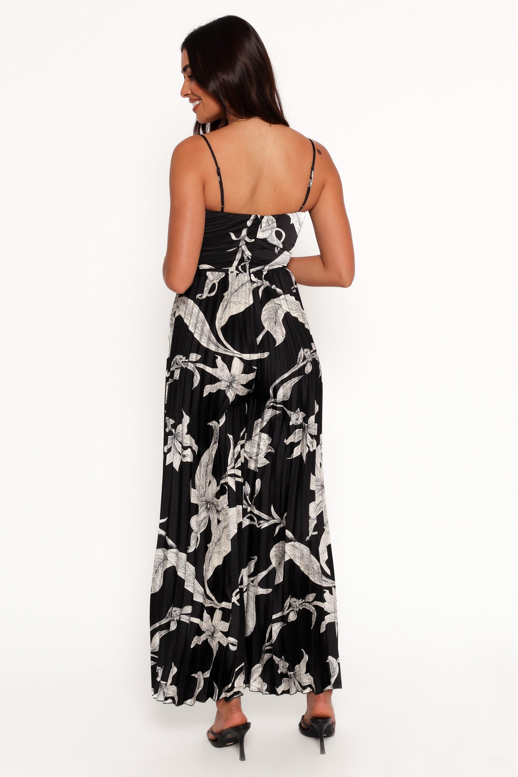 Angelique Pleated Jumpsuit - Black Floral - Image 6