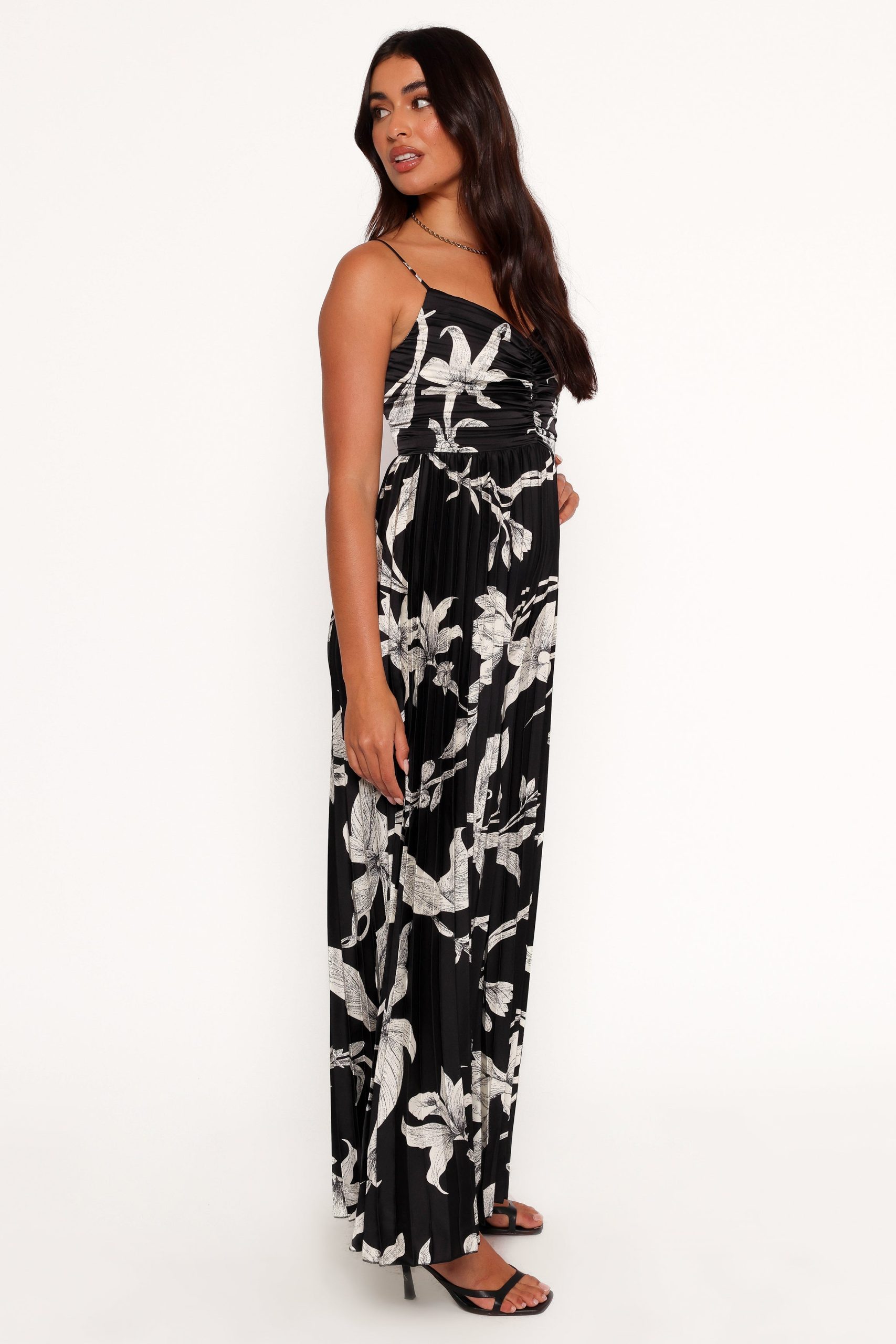 Angelique Pleated Jumpsuit - Black Floral - Image 7