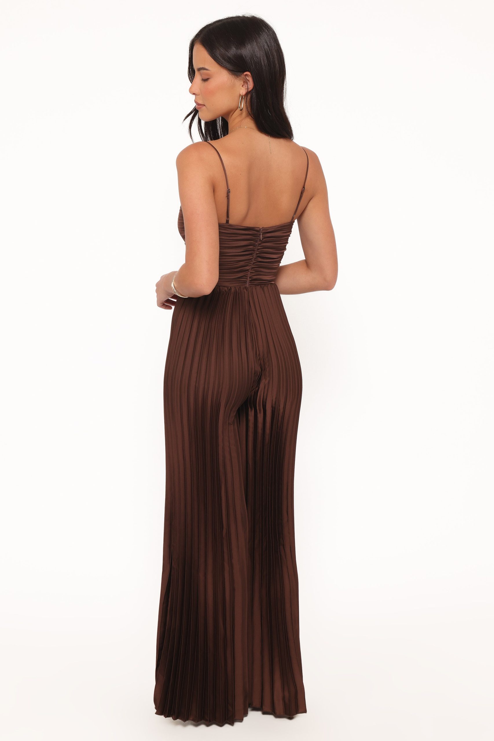 Angelique Pleated Jumpsuit - Chocolate Brown - Image 5