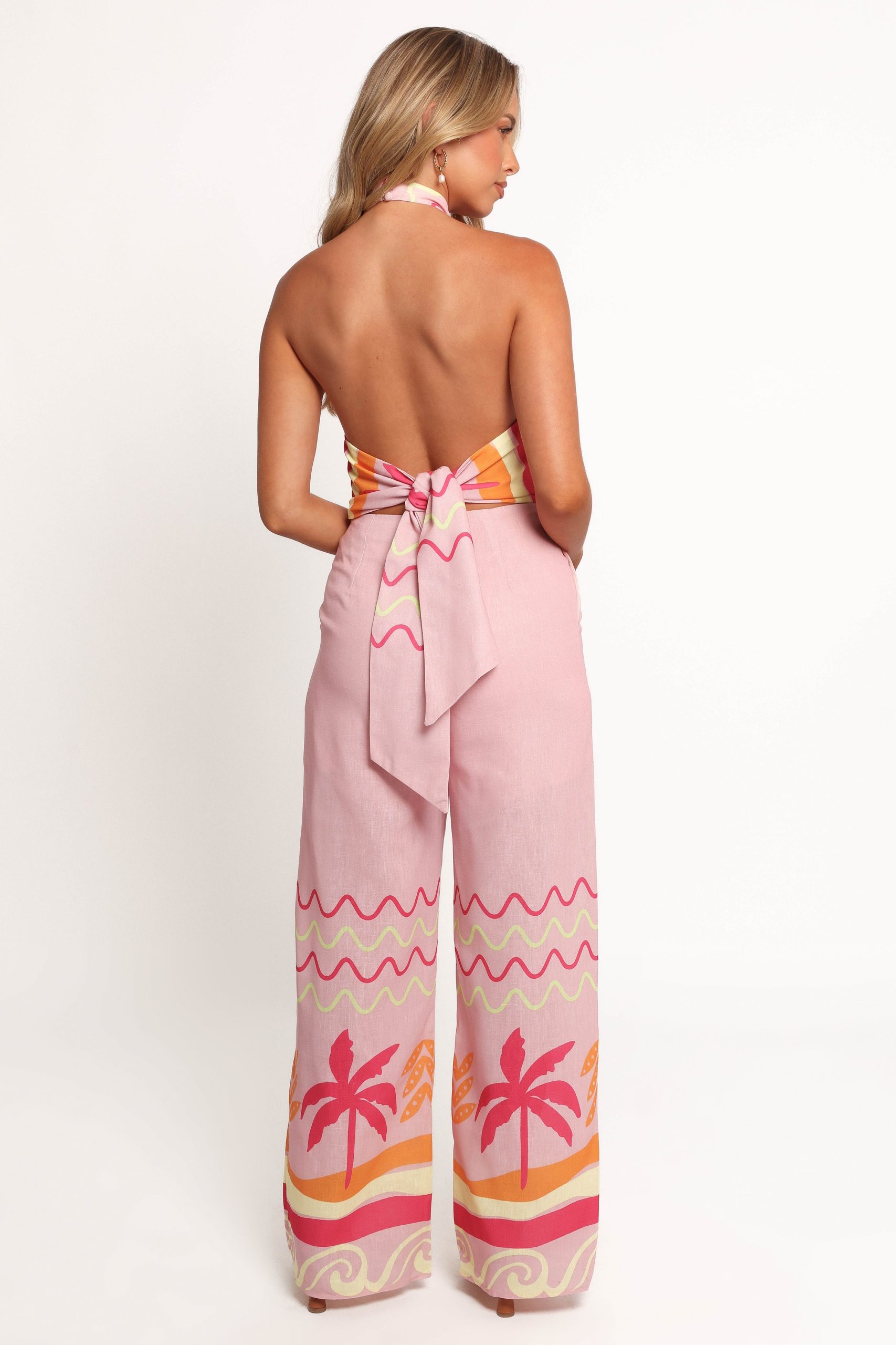 Aryn Halterneck Jumpsuit - Pink Palm - Image 4