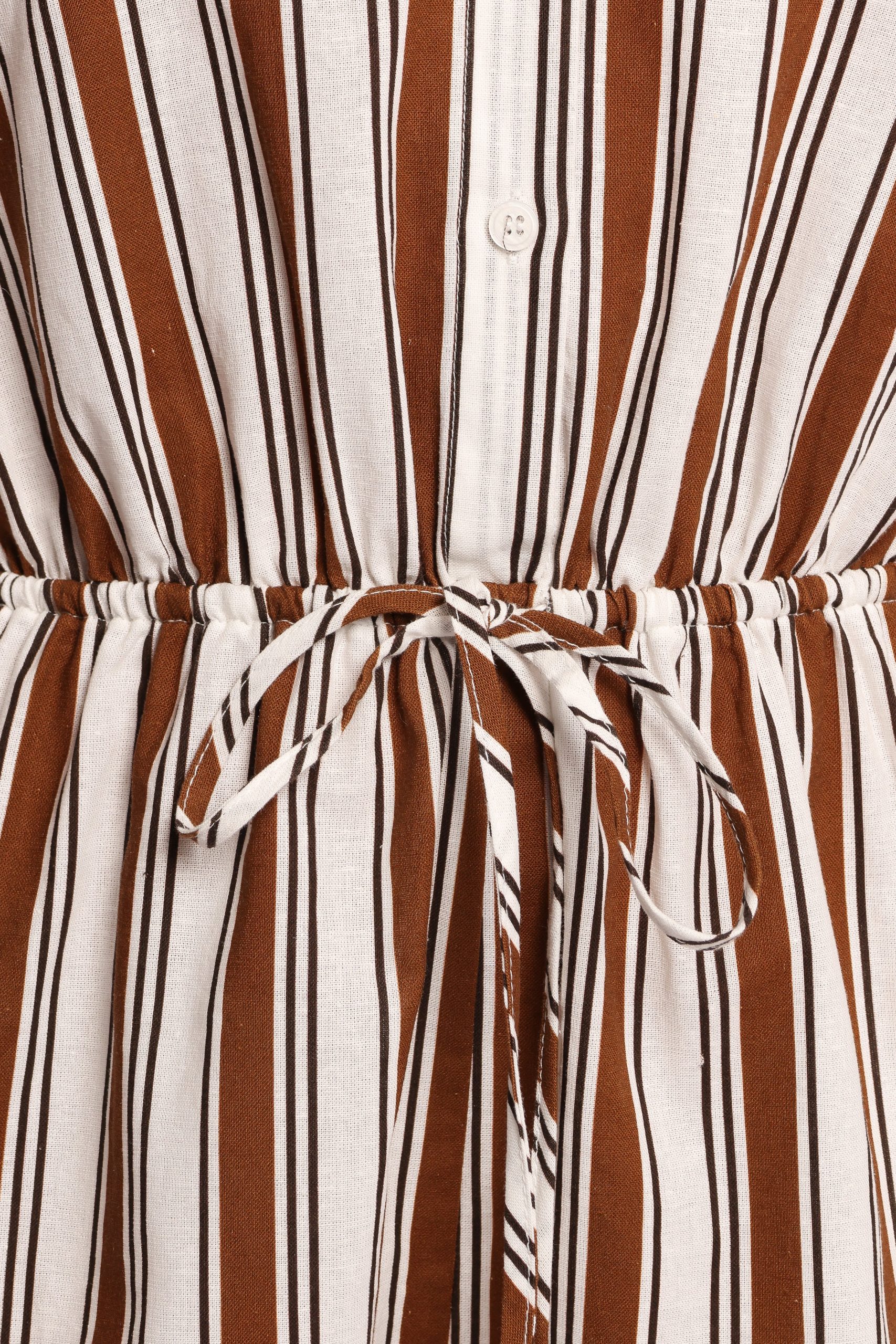 Beau Long Sleeve Romper - Chocolate Stripe - Image 8