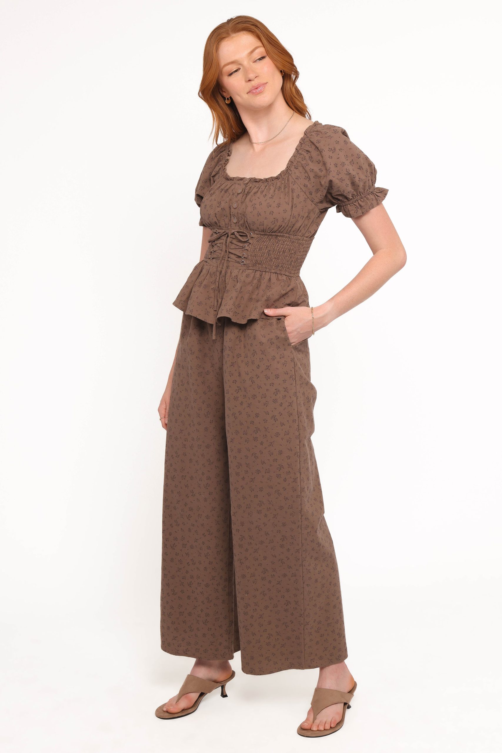 Bridget Jumpsuit - Taupe Purple Floral - Image 3
