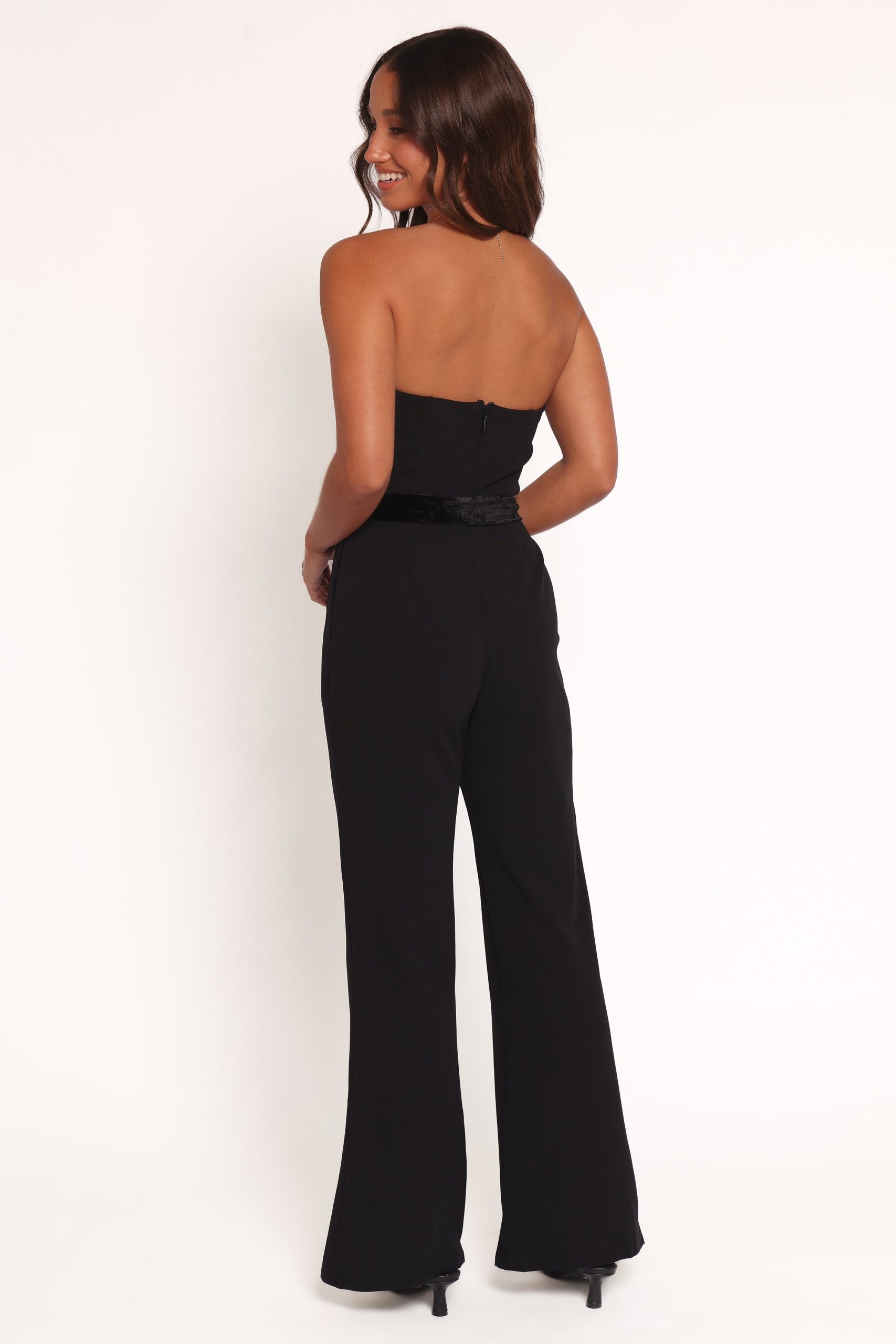 Cameron Strapless Jumpsuit - Black - Image 4