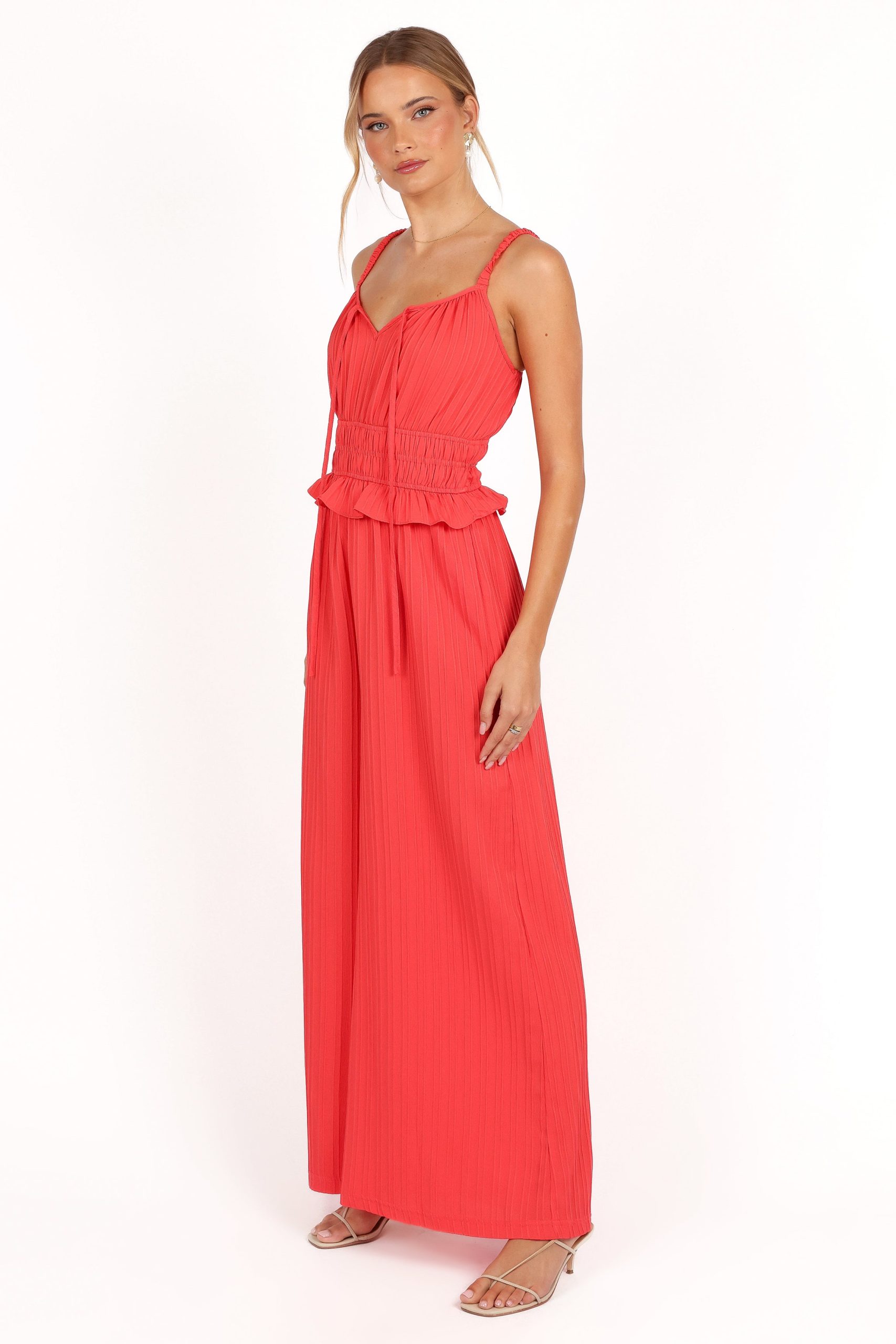Camry Jumpsuit - Coral Red - Image 2
