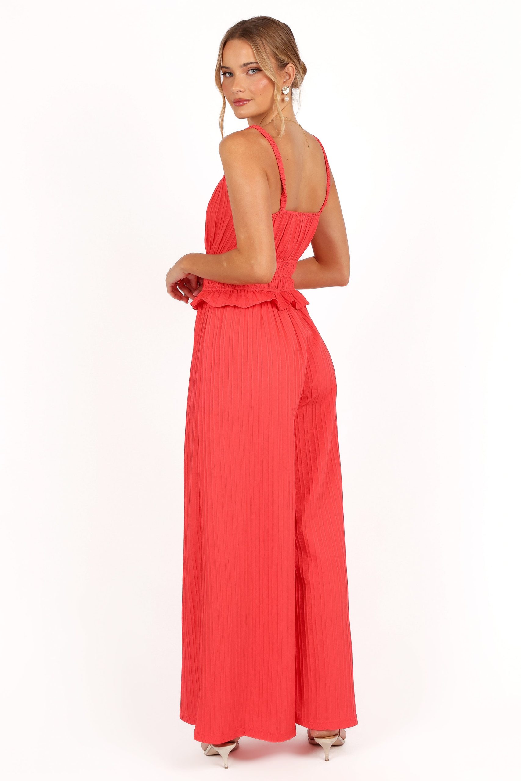 Camry Jumpsuit - Coral Red - Image 3