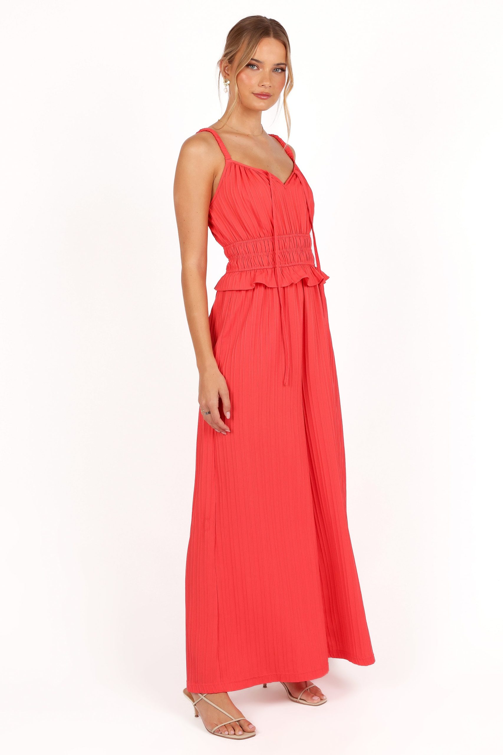Camry Jumpsuit - Coral Red - Image 4