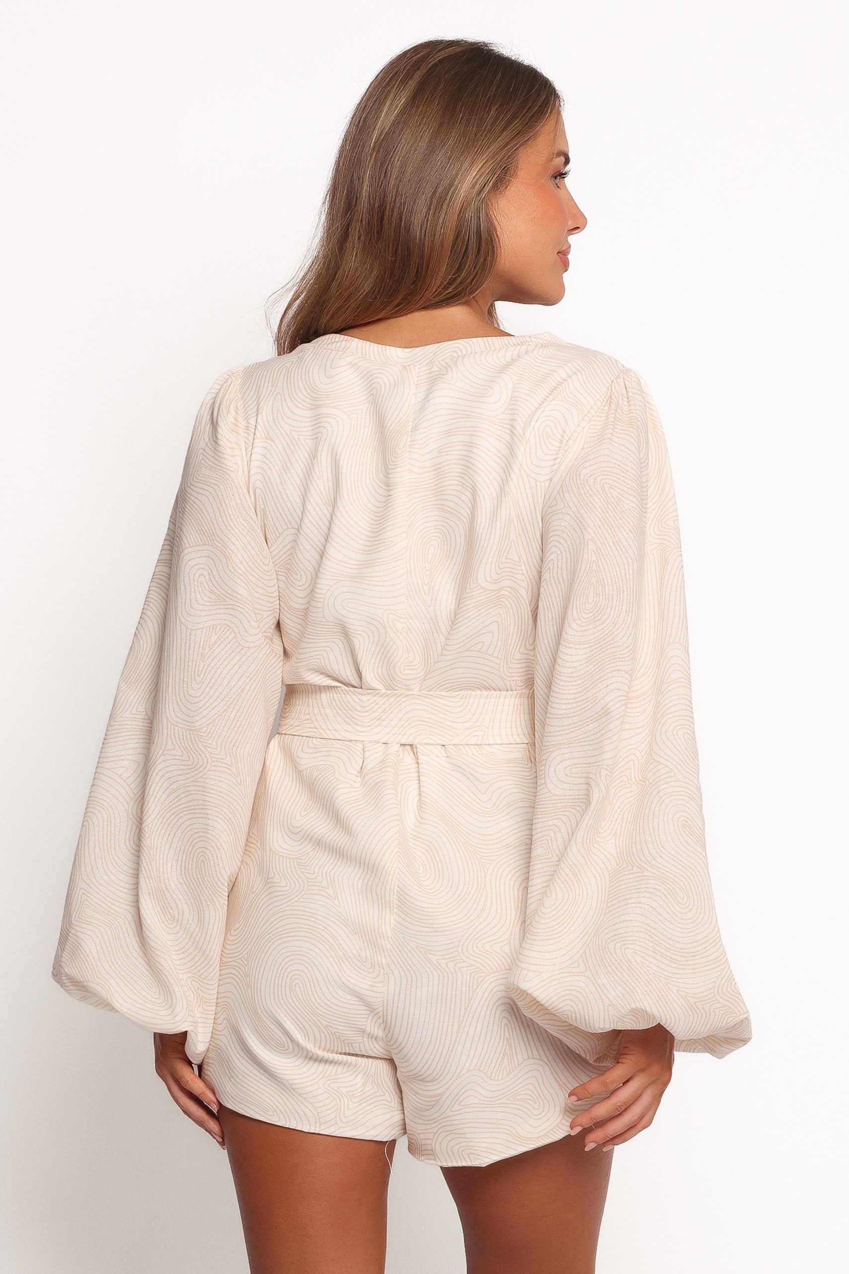 Cassian Belted Romper - Tan Swirl - Image 4