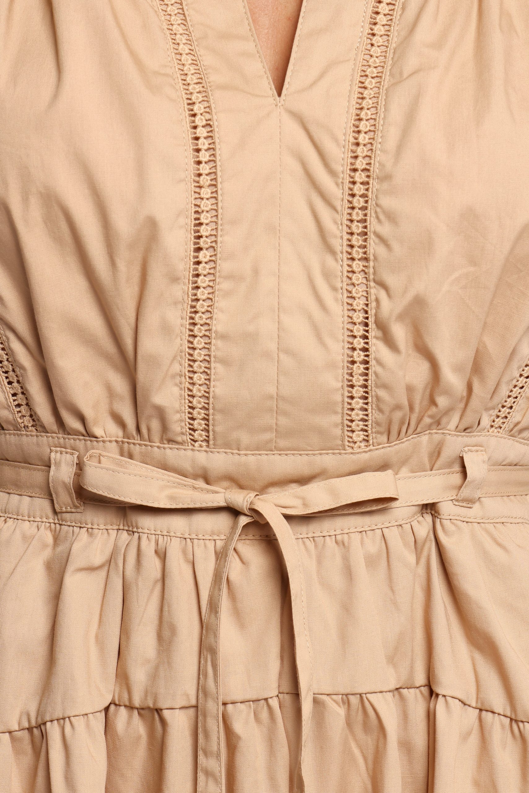 Cheyenne Tie Waist Romper - Taupe - Image 7
