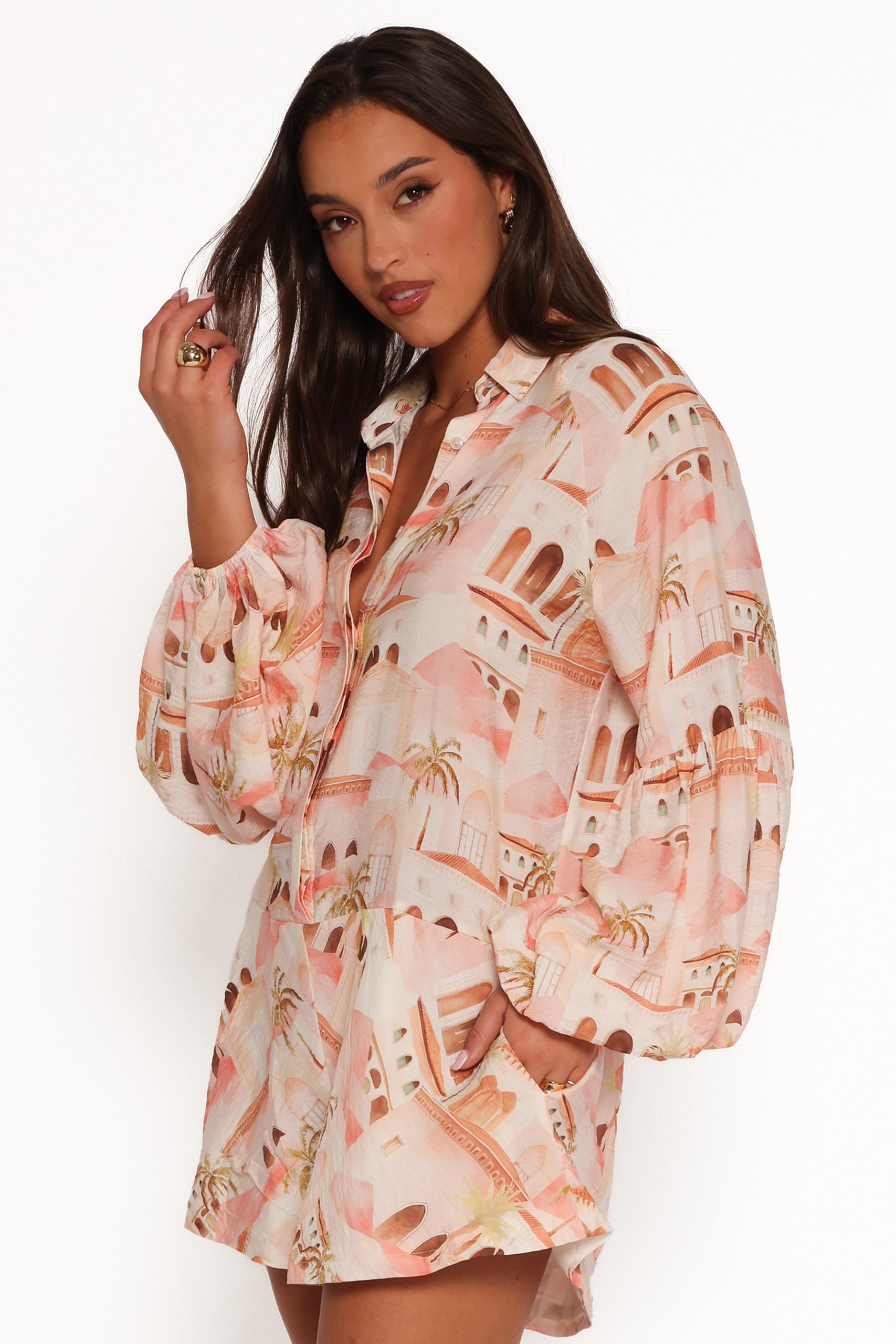 Cowper Romper - Tan Print - Image 5