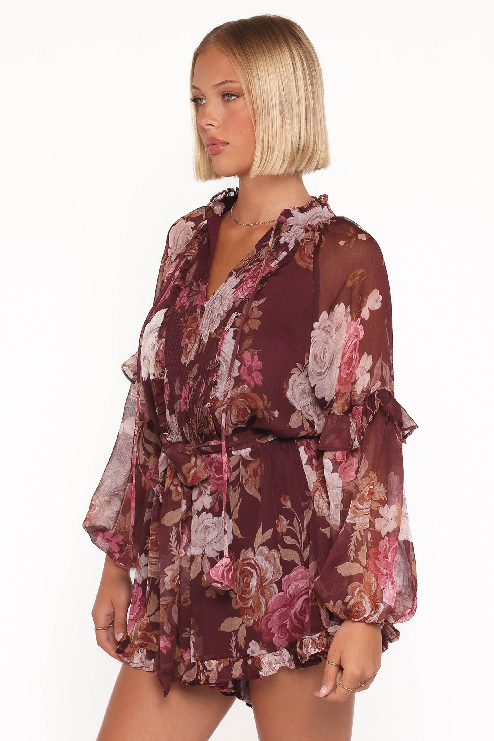 Delaney Long Sleeve Romper - Brandy Bloom - Image 3