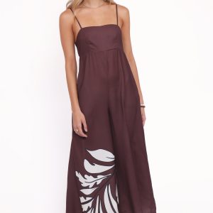 Delfina Jumpsuit - Brown Palm