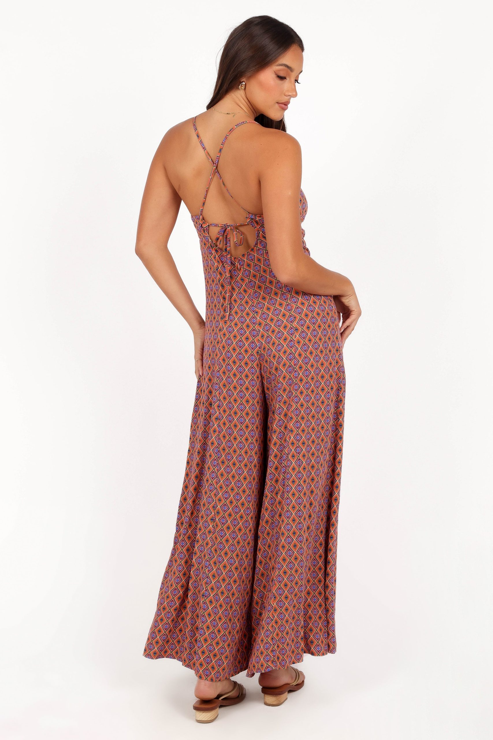 Harlee Wide Leg Jumpsuit - Orange - Image 3