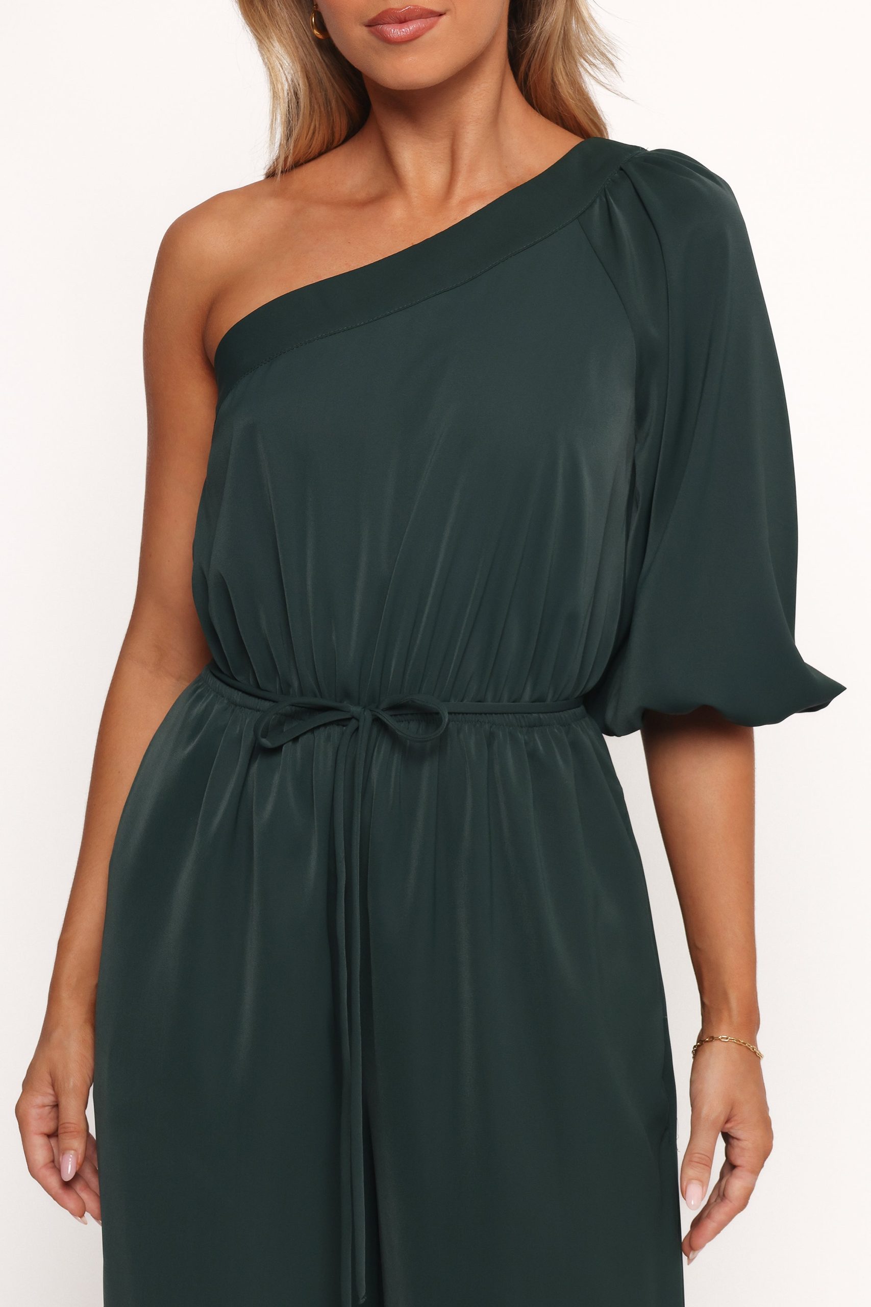 Hedda One Shoulder Jumpsuit - Emerald - Image 6