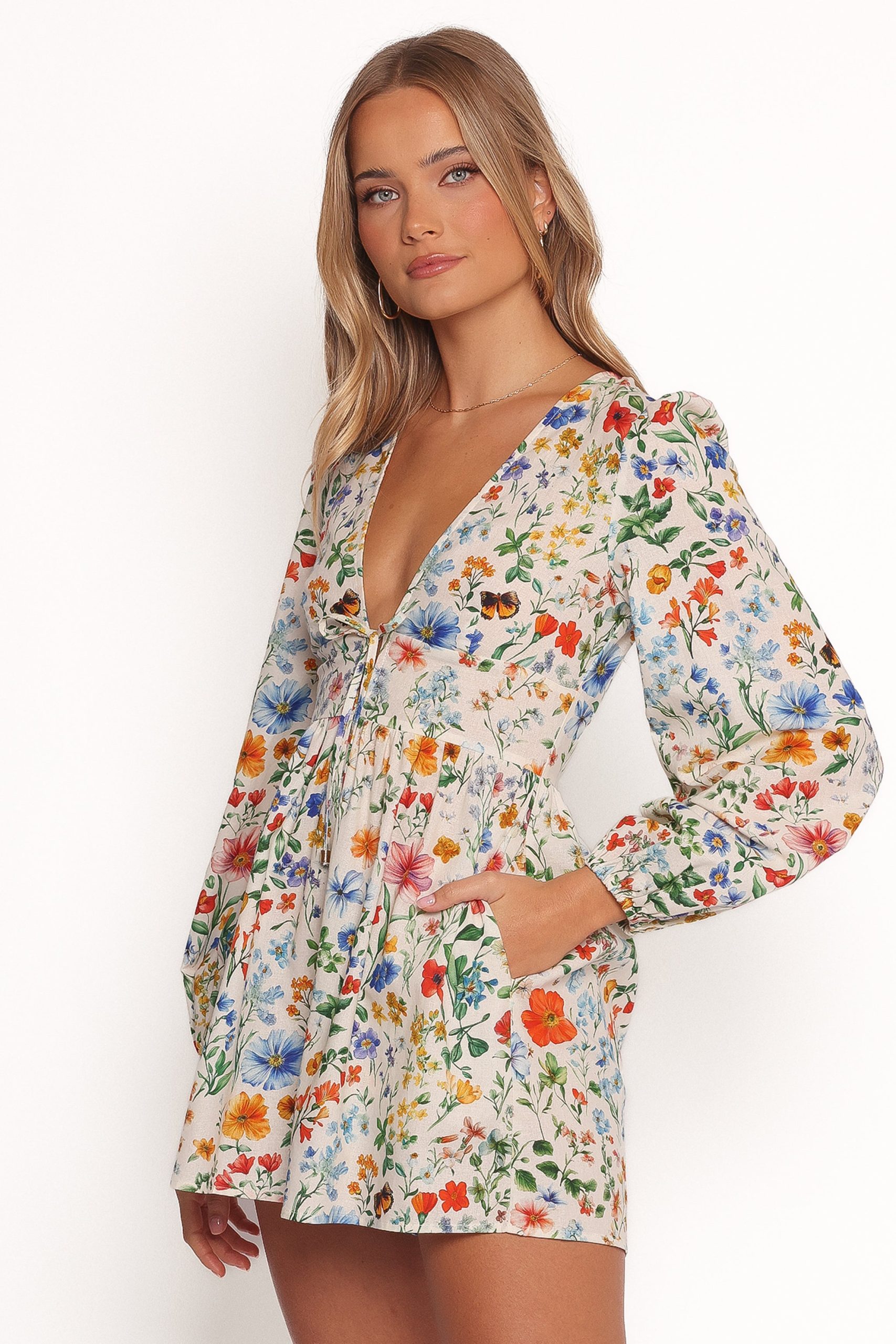 Irisa Long Sleeve Romper - Garden Floral - Image 5
