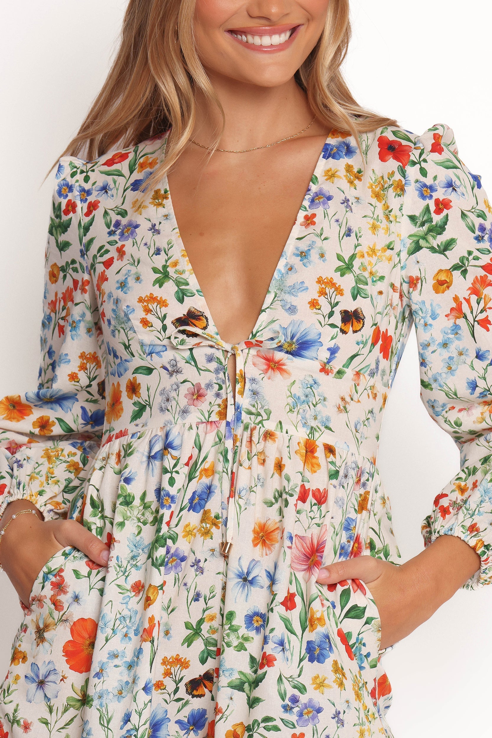 Irisa Long Sleeve Romper - Garden Floral - Image 3