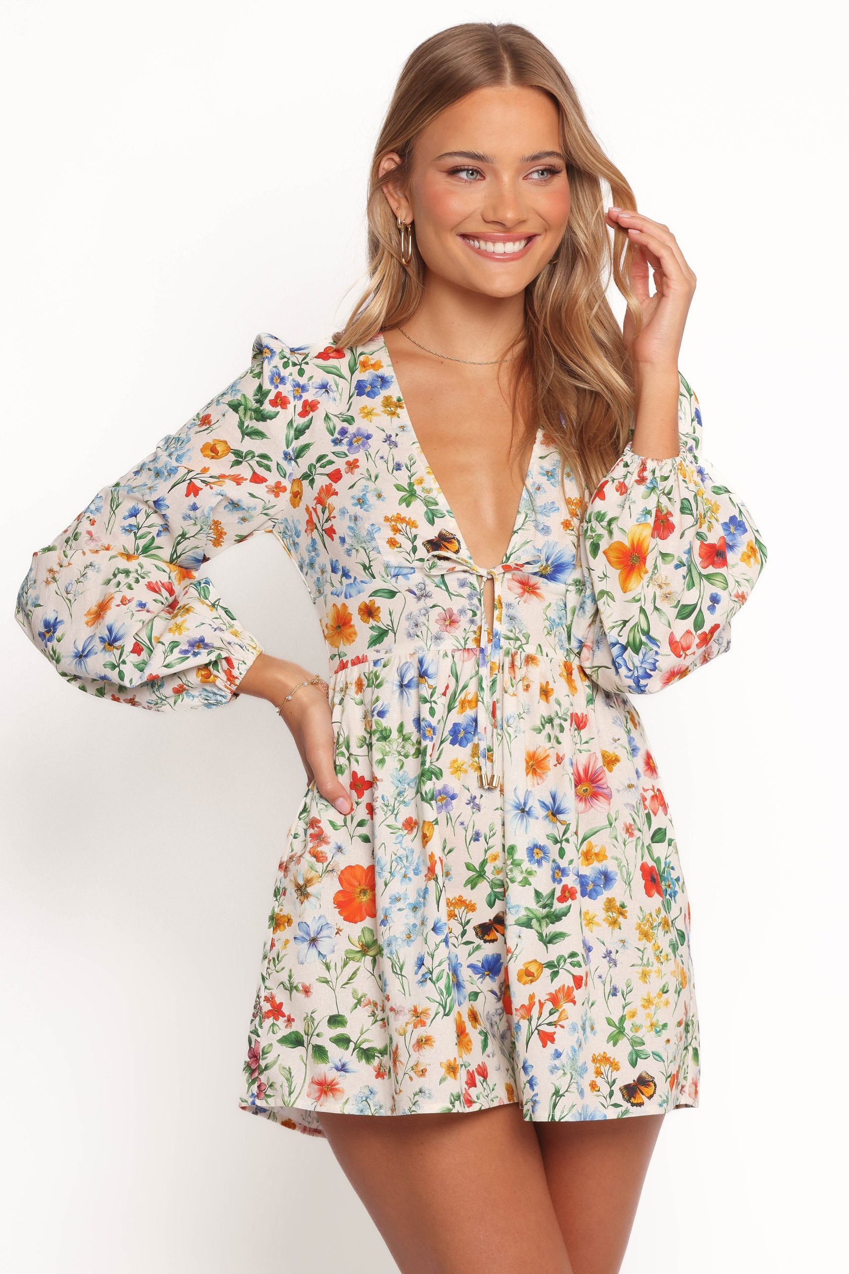 Irisa Long Sleeve Romper - Garden Floral - Image 2