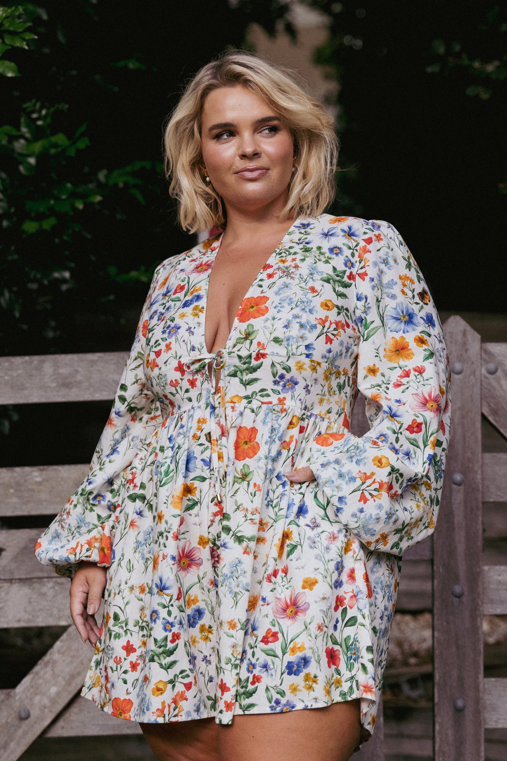 Irisa Long Sleeve Romper - Garden Floral - Image 8