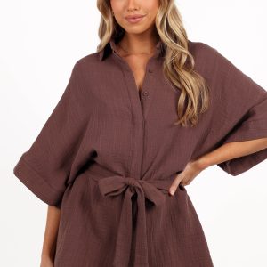 Jemmy Romper - Chocolate Brown
