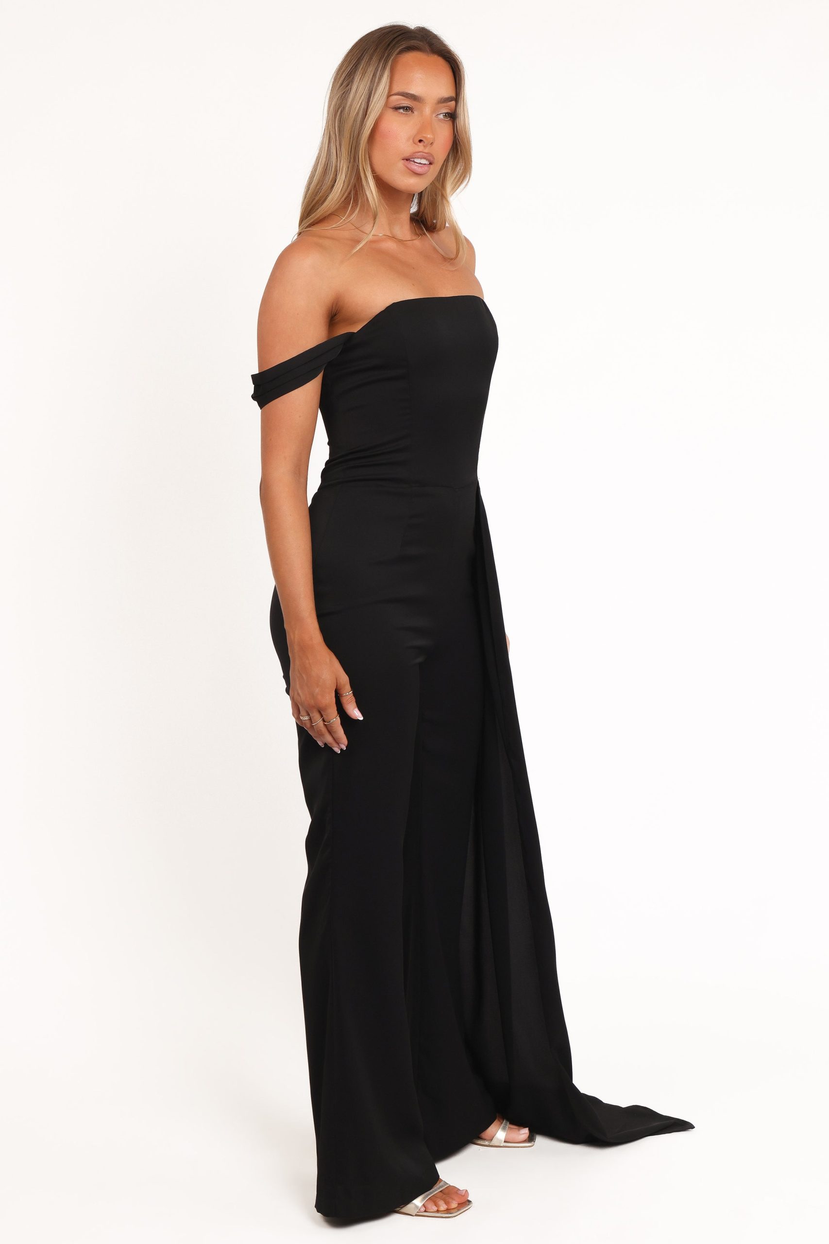 Jenny Off Shoulder Jumpsuit - Black - Image 5