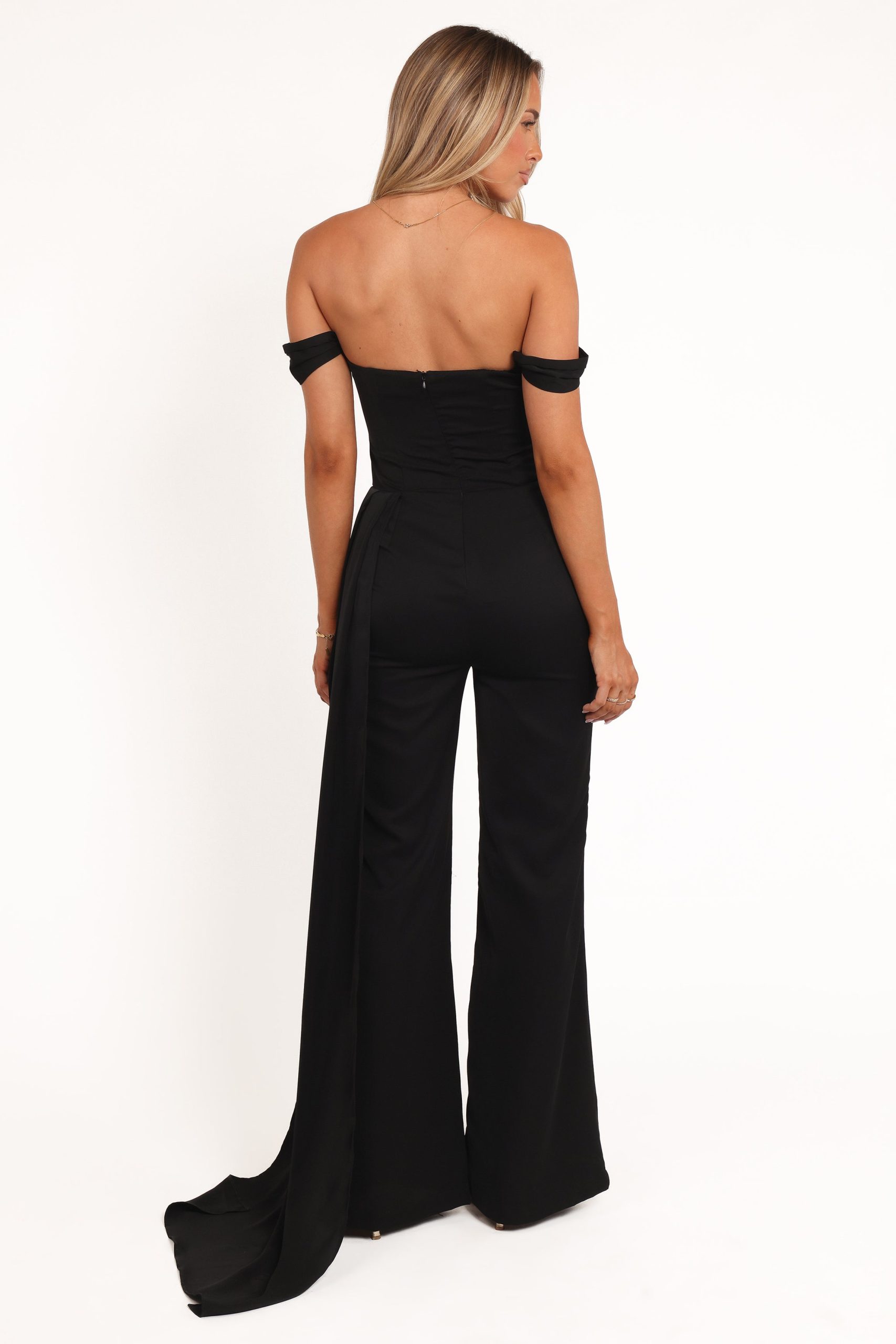 Jenny Off Shoulder Jumpsuit - Black - Image 4