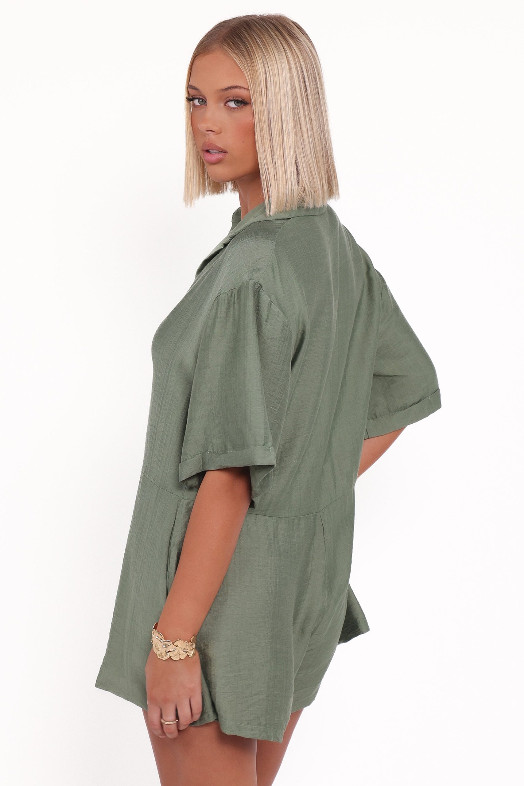 Kiya Drop Waist Romper - Palm Green - Image 5